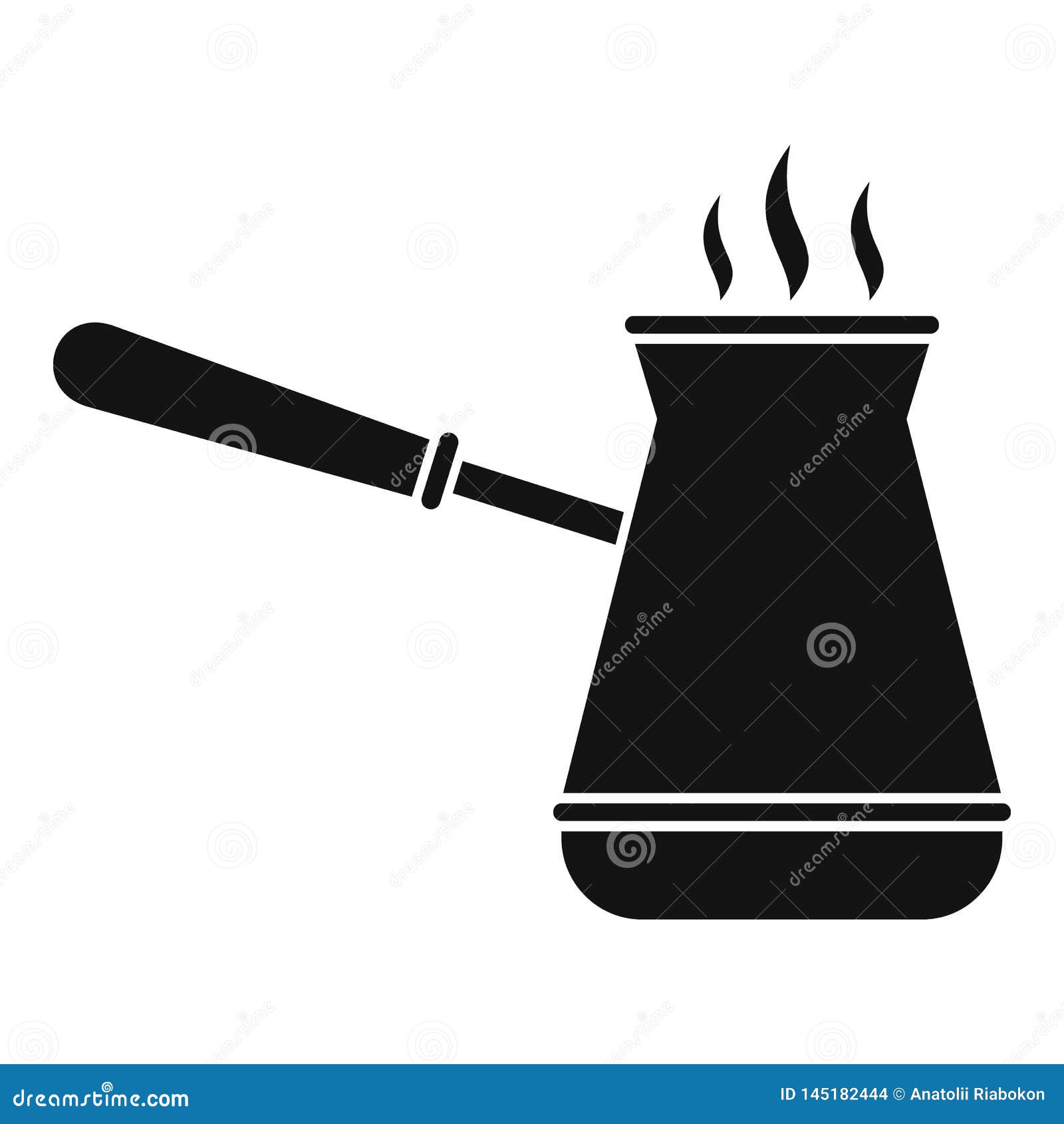 Hot Coffee Kettle Icon, Simple Style Stock Vector Illustration of