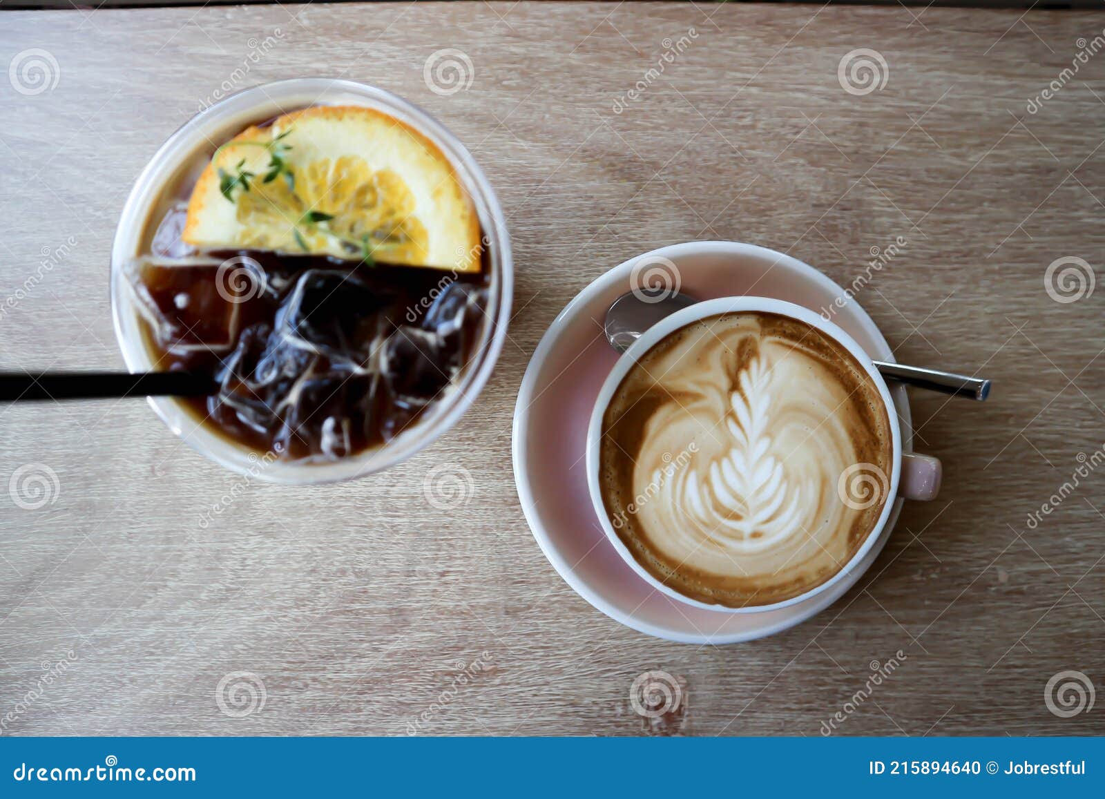 Hot Coffee and Coffee Mixed with Orange Juice, Black Orange Coffee Stock Photo Image of orange