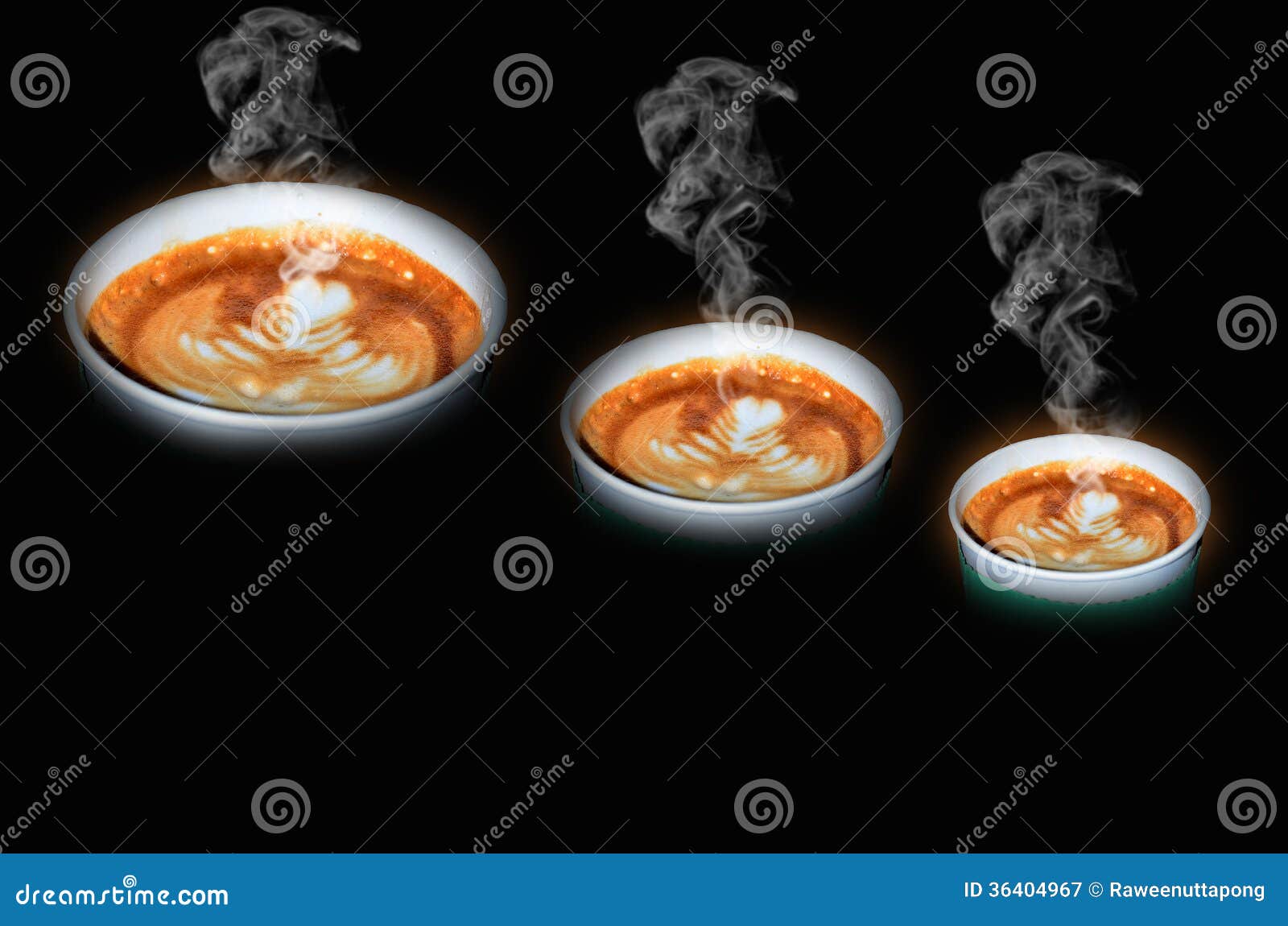 Hot Coffee Takeaway Cups in Three Size Stock Image Image of copy