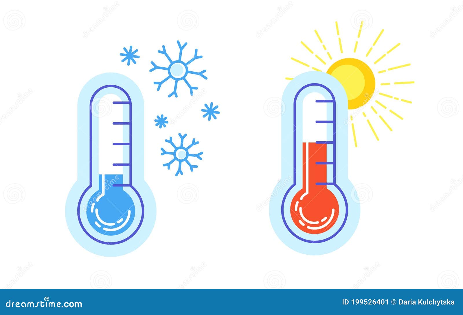 Thermometer cold and hot icon. Freeze temperature vector weather warm cool  indicator. Meteorology thermometers measuring heat and cold. Vector  illustration 8585452 Vector Art at Vecteezy