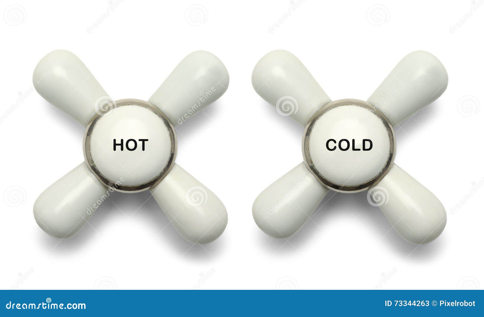 Hot Cold Knobs stock image. Image of chrome, porcelain 73344263