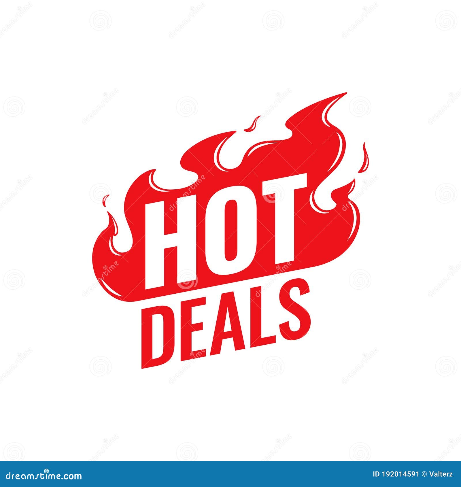 hot deals  icon. flat promotion fire banner, price tag, hot deal, sale, offer, price.  on a white background