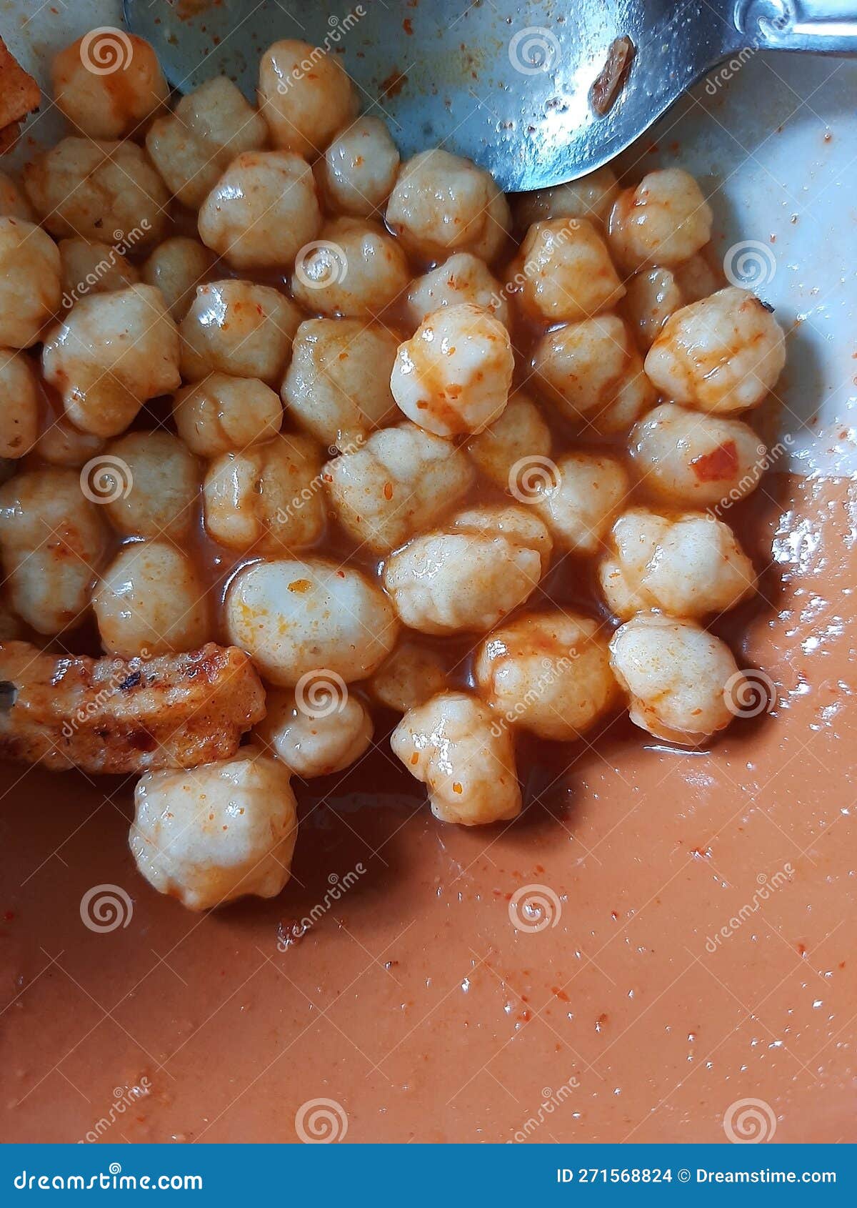 hot delicios snack with chili sauce