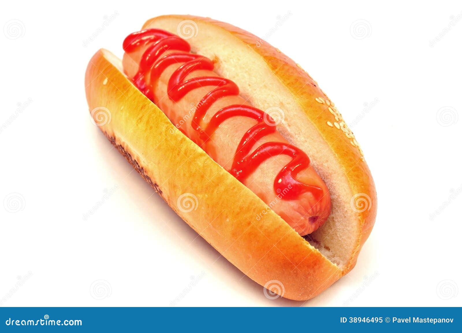 Hotdog Avec Le Ketchup De Tomate Image stock Image du appétissant