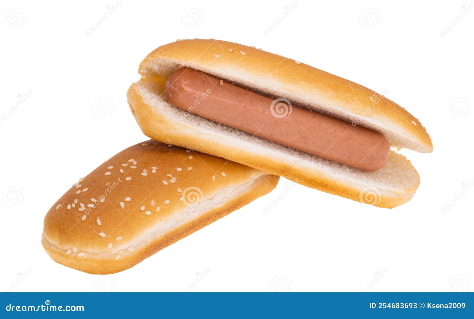 Hot Dog Bun with Sausage Isolated Stock Image Image of calorie, meat