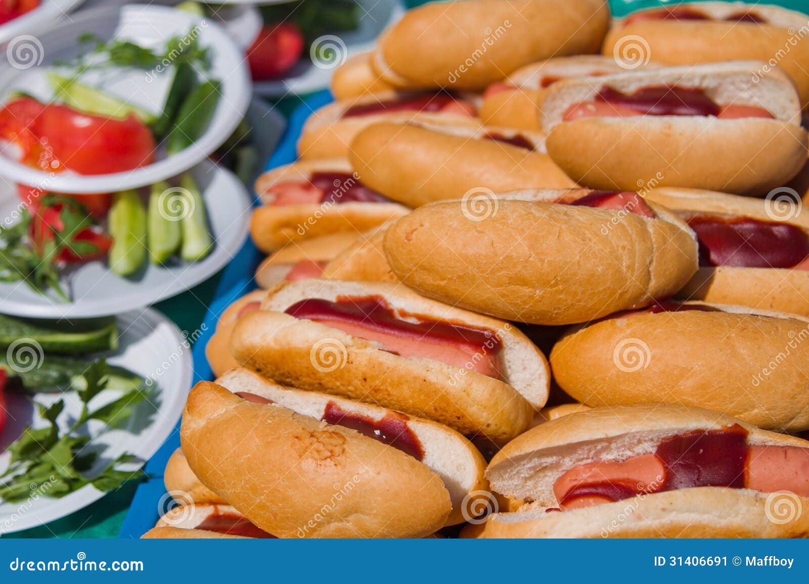Hot dog with ketchup stock image. Image of barbecue, tasty 31406691