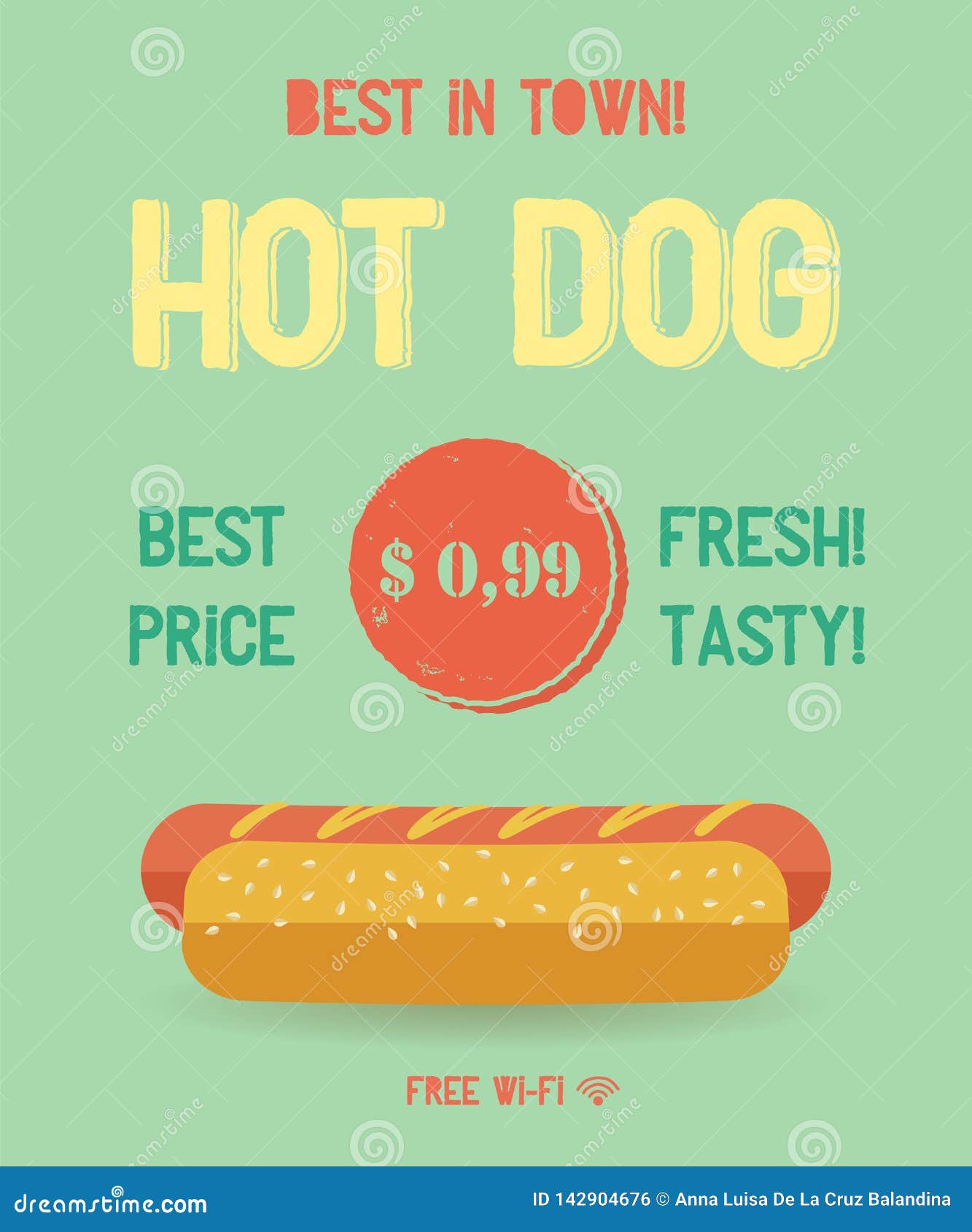 Hot Dog Menu, Vintage Poster Stock Vector - Illustration of Intended For Hot Dog Flyer Template