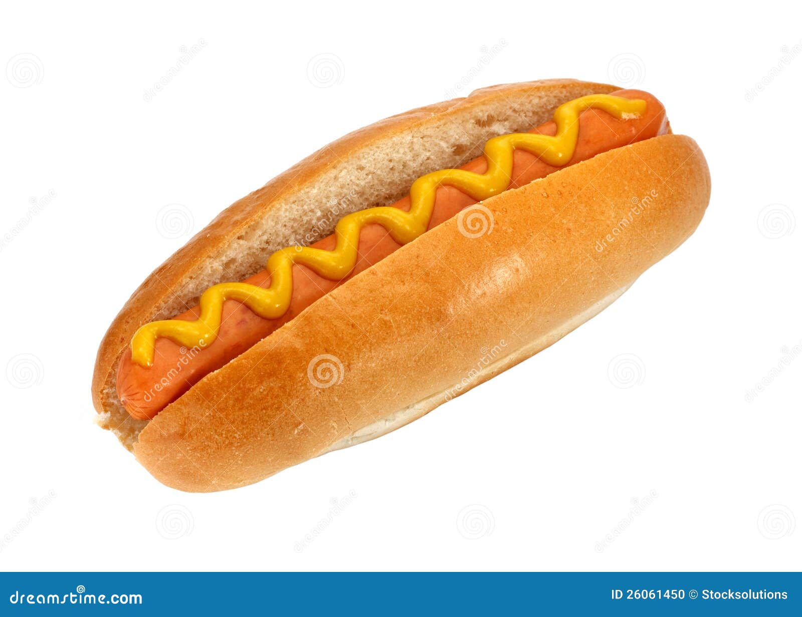 Hot dog with mustard stock photo. Image of food, sausage 26061450