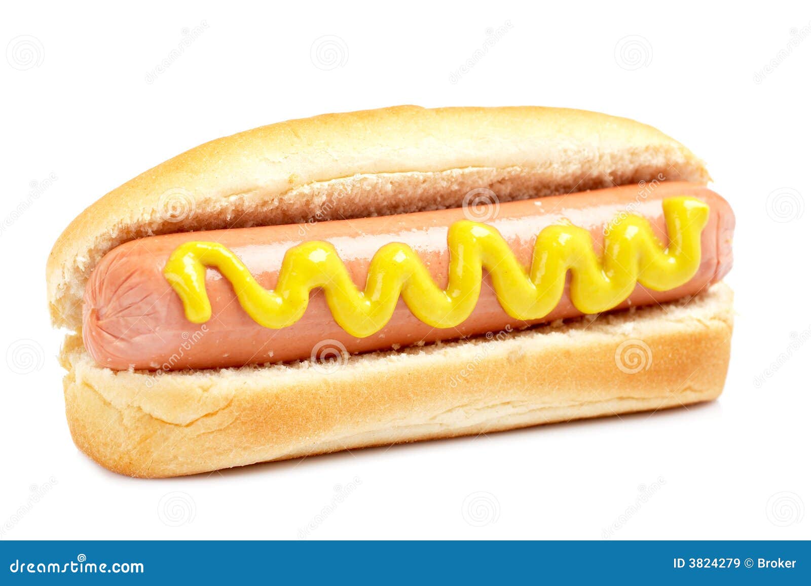 Hot dog with mustard stock image. Image of brown, diet 3824279