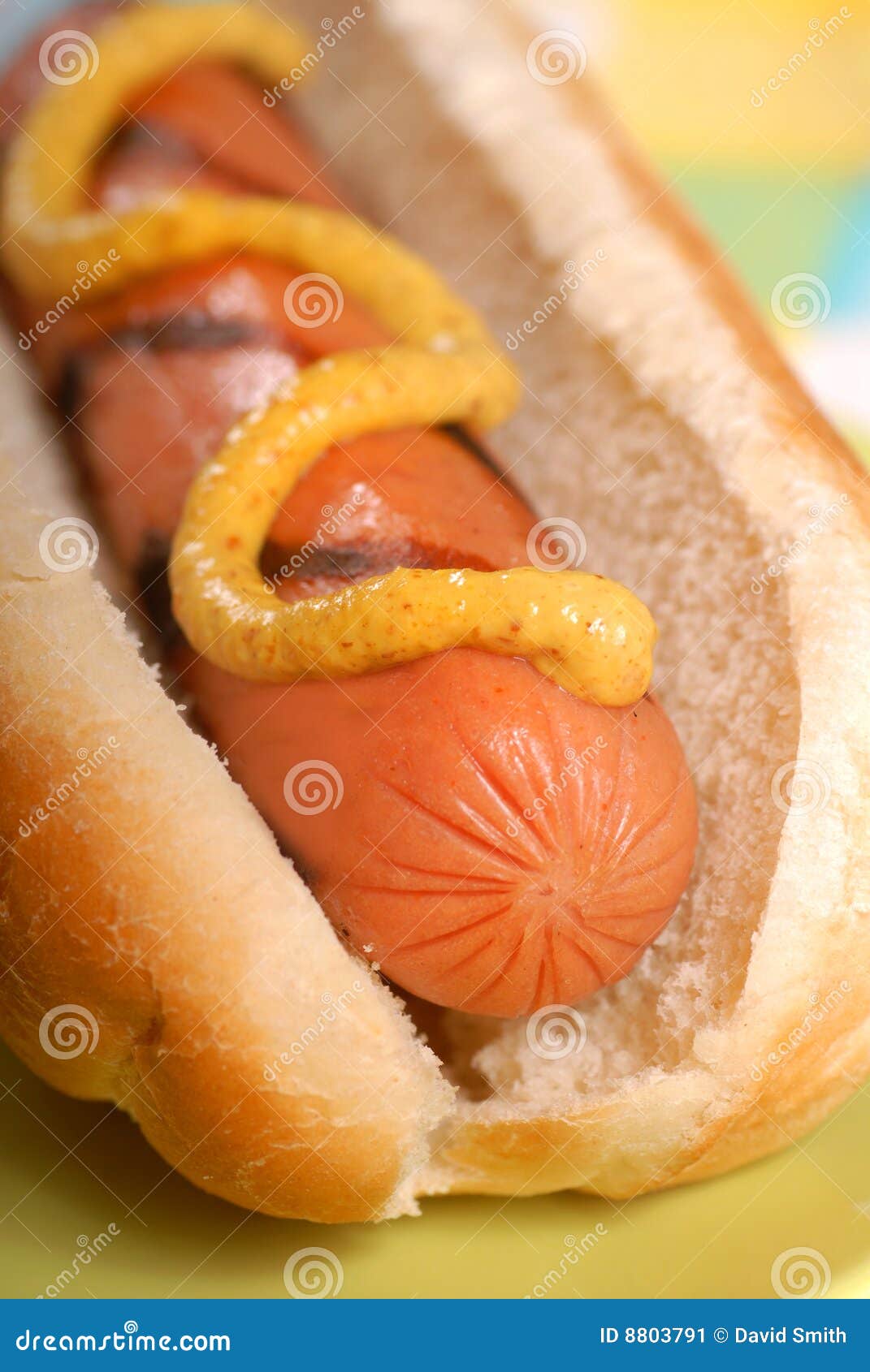 Hot dog with mustard stock image. Image of bread, barbecue 8803791