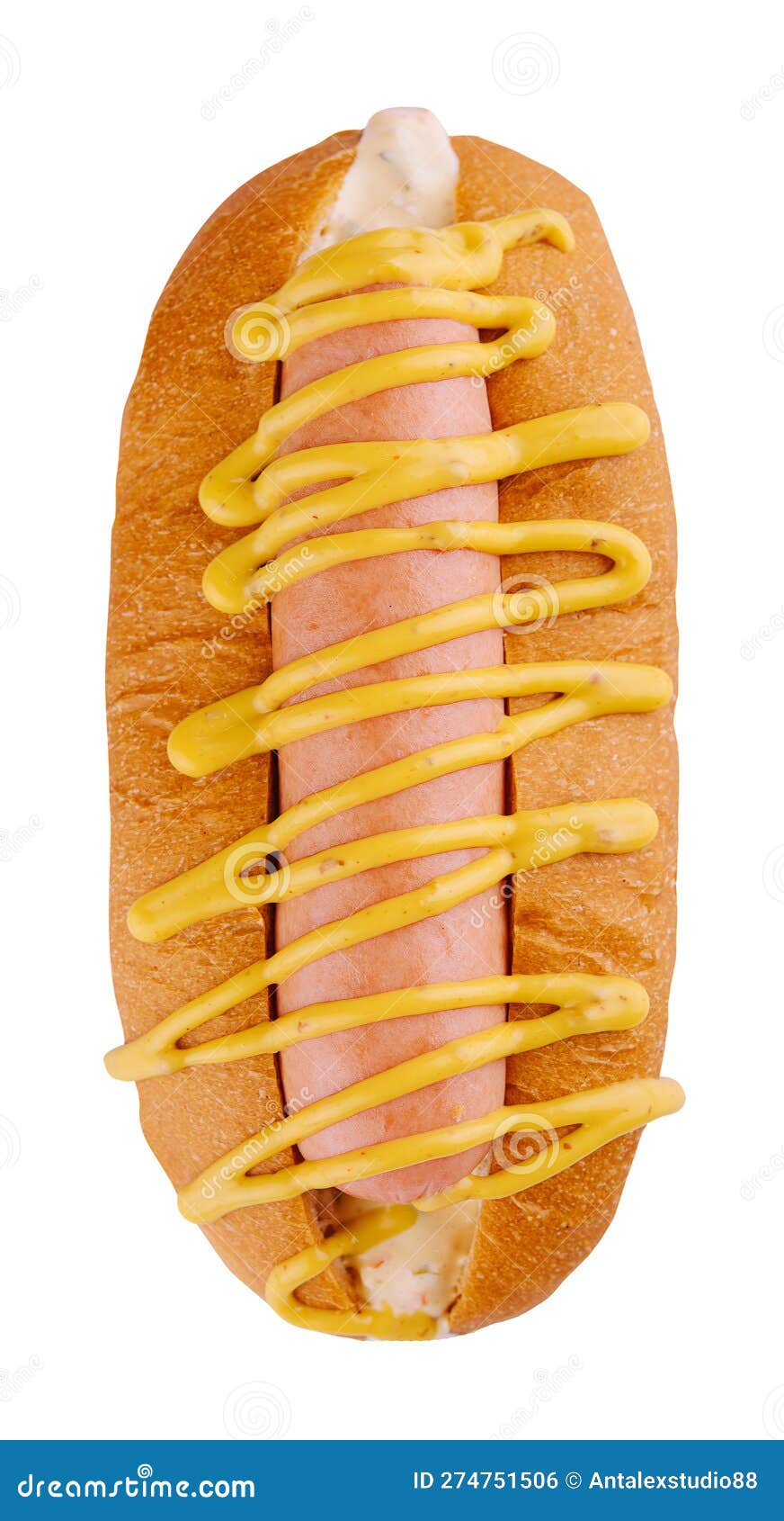 Hot dog with mustard stock photo. Image of lunch, frankfurter 274751506
