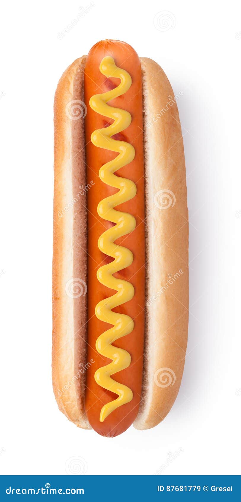 Hot dog with mustard stock image. Image of closeup, meat 87681779