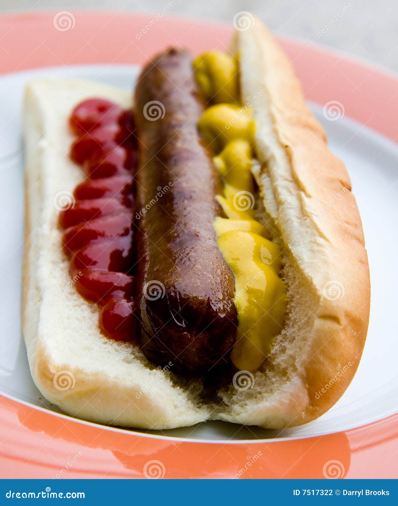 Hot Dog Mustard and Ketchup Stock Photo Image of plate, frankfurter