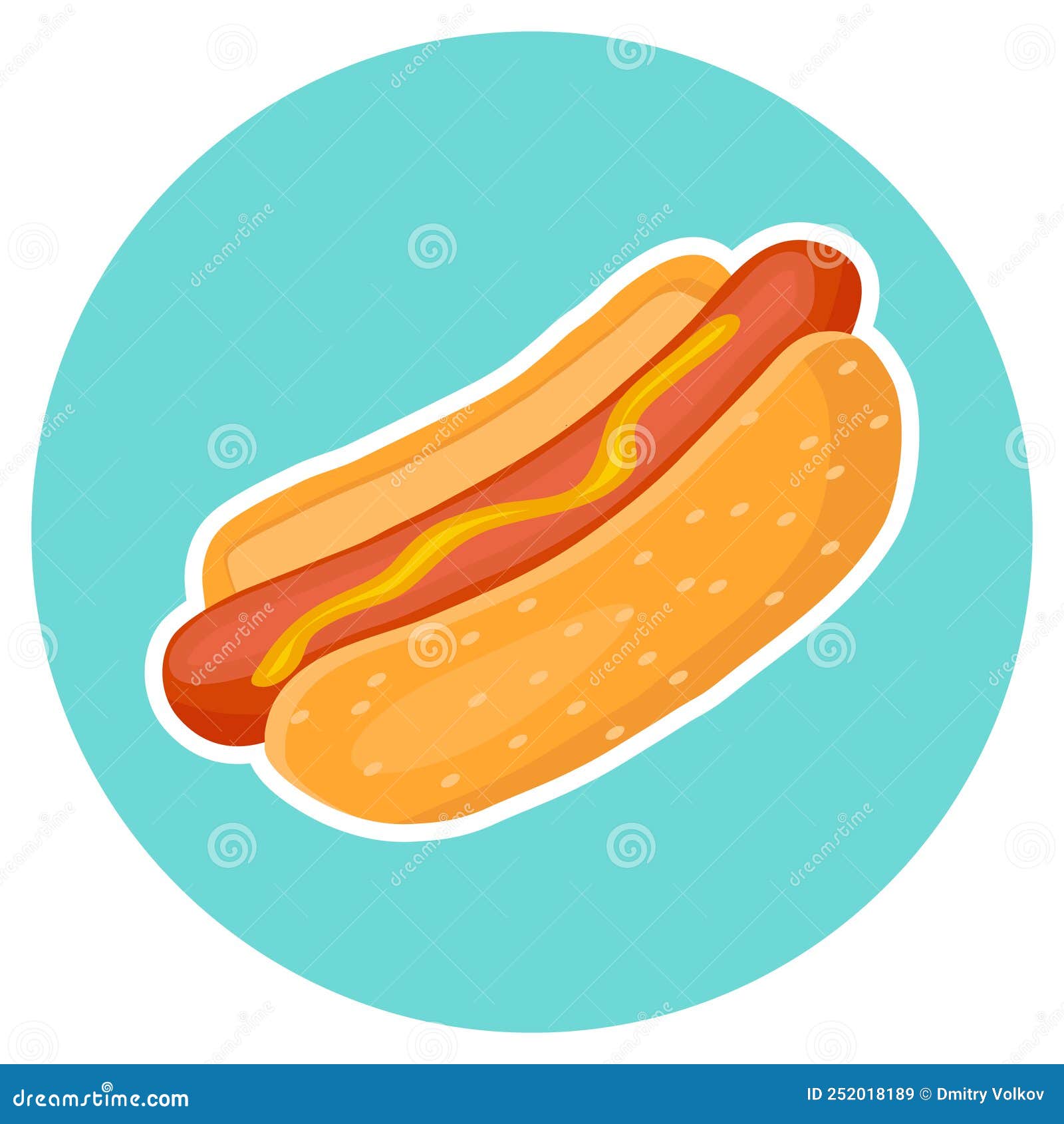 Hot Dog Isolated Icon On White Background Stock Illustration