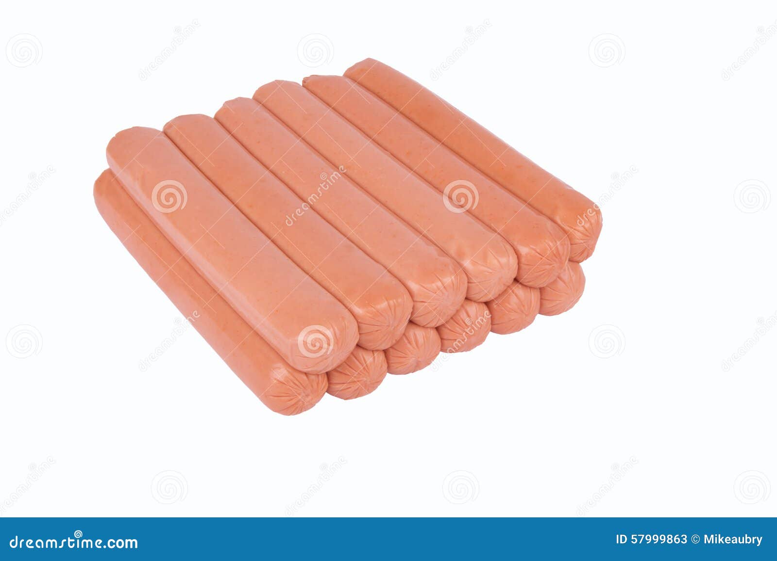 Hot dog sausages isolated on a white background