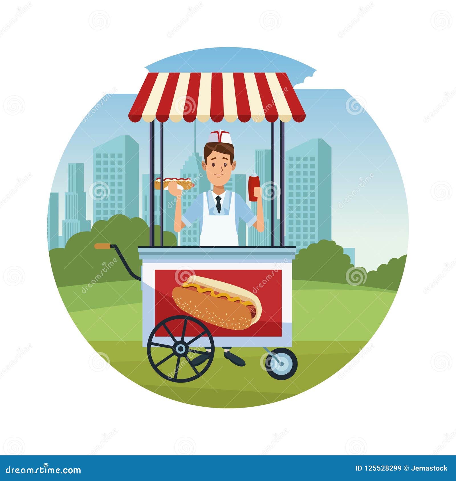 Hot Dog Stand Cartoon