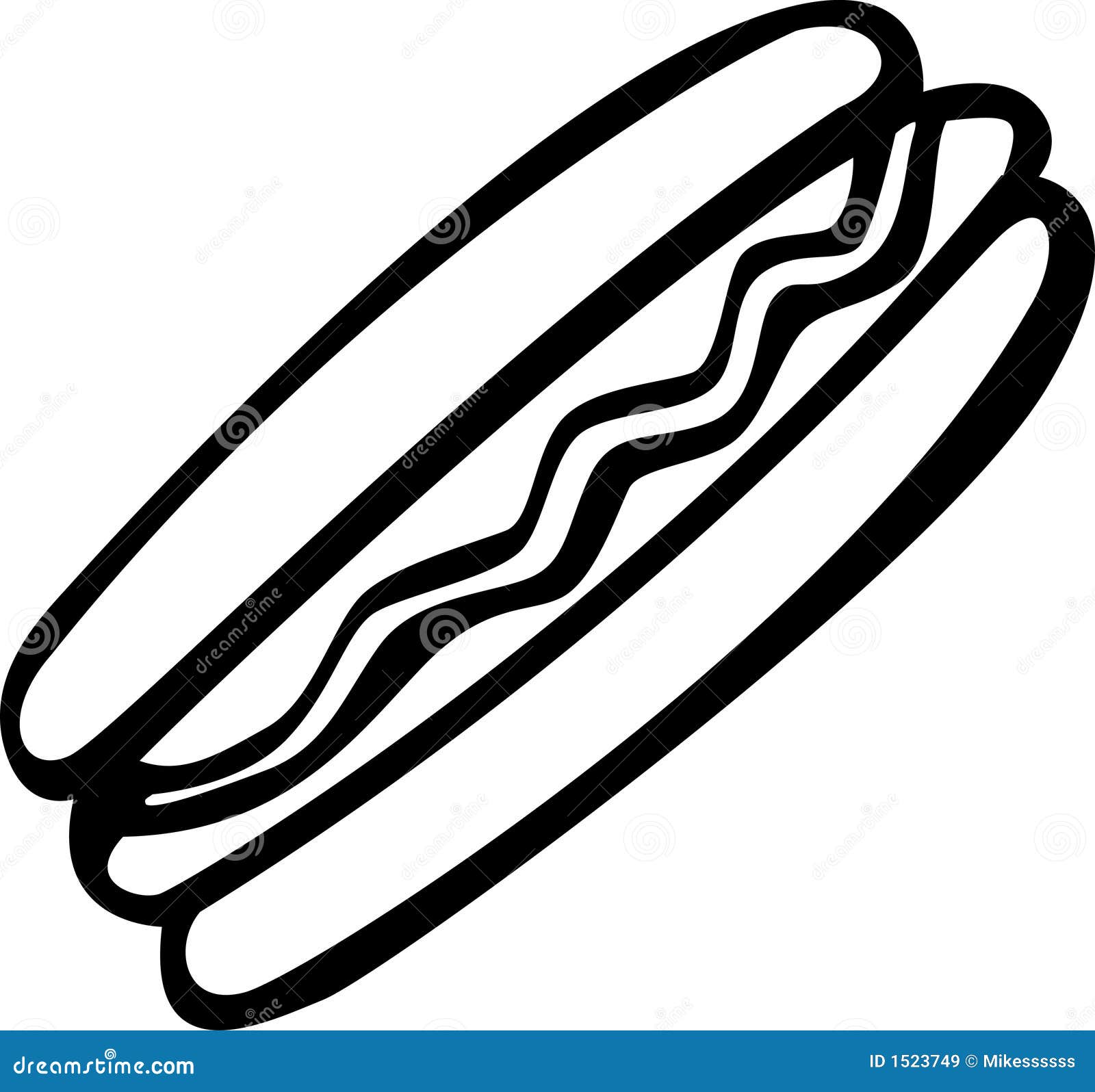 free black and white hot dog clipart - photo #23