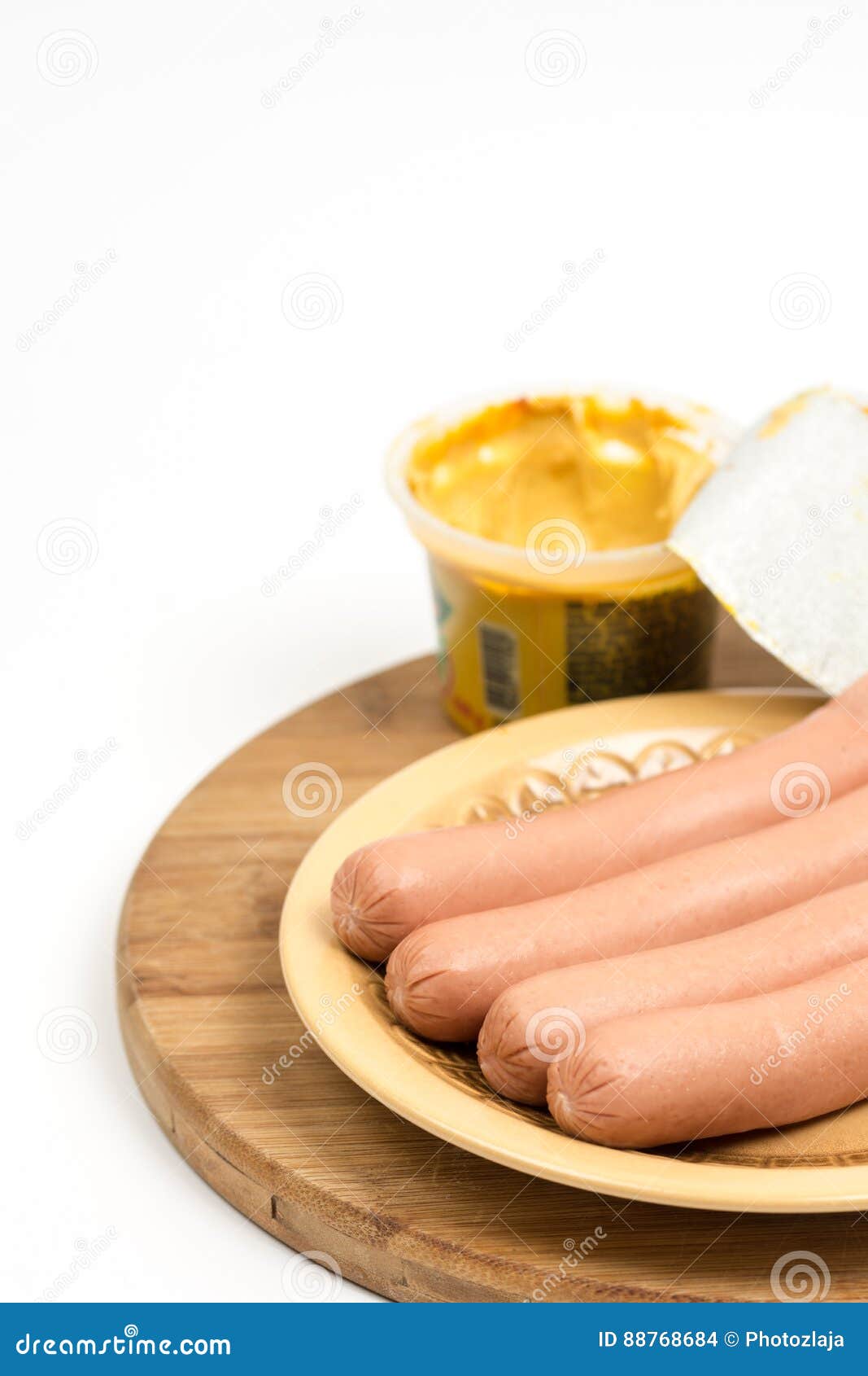 Hot Dogs Frankfurters Served on the Plate Stock Photo Image of bunch
