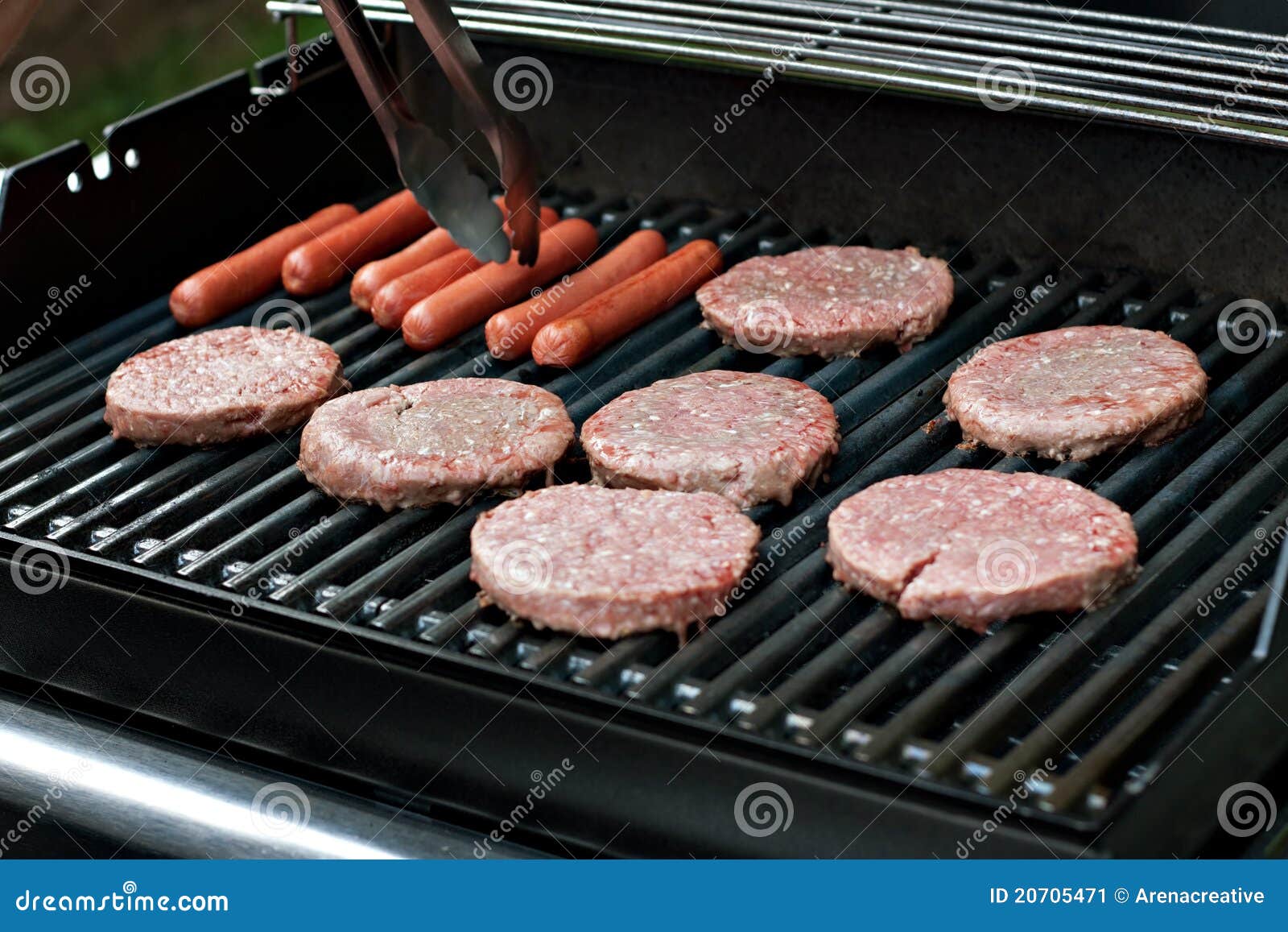 Hot Dogs and Hamburgers on stock image. Image of celebration 20705471