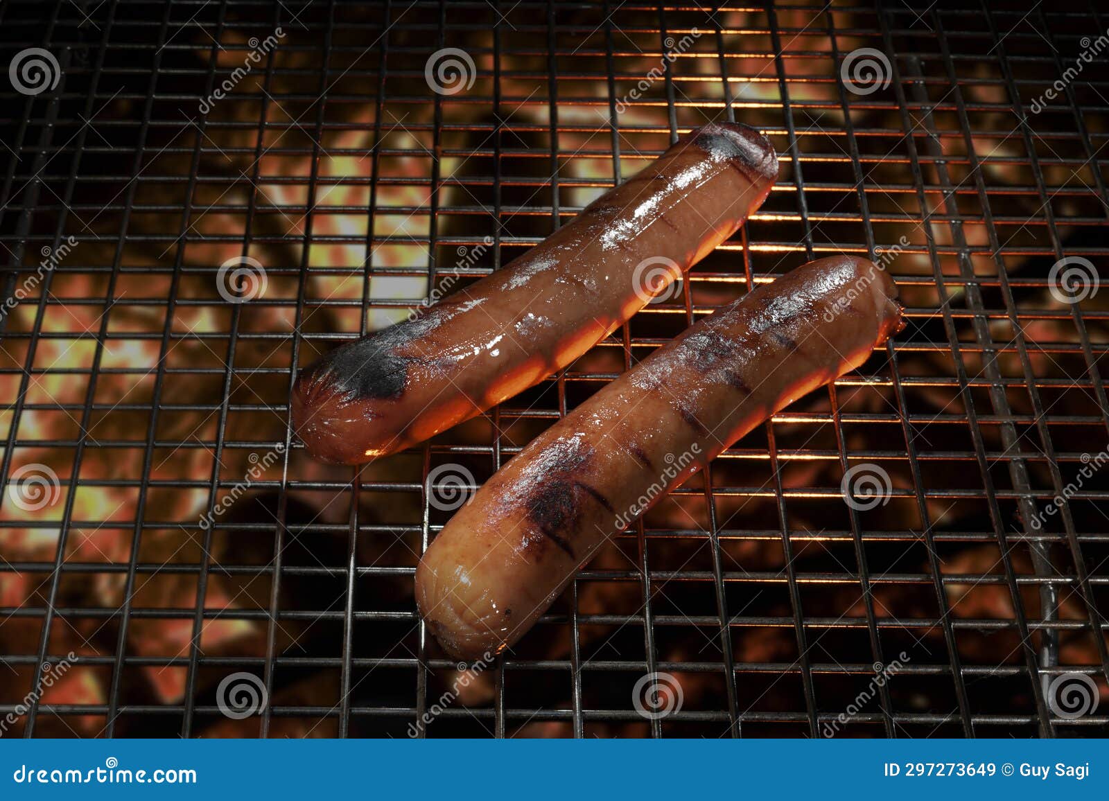 Hot Dogs Ready To Come Off the BBQ Stock Image Image of silver