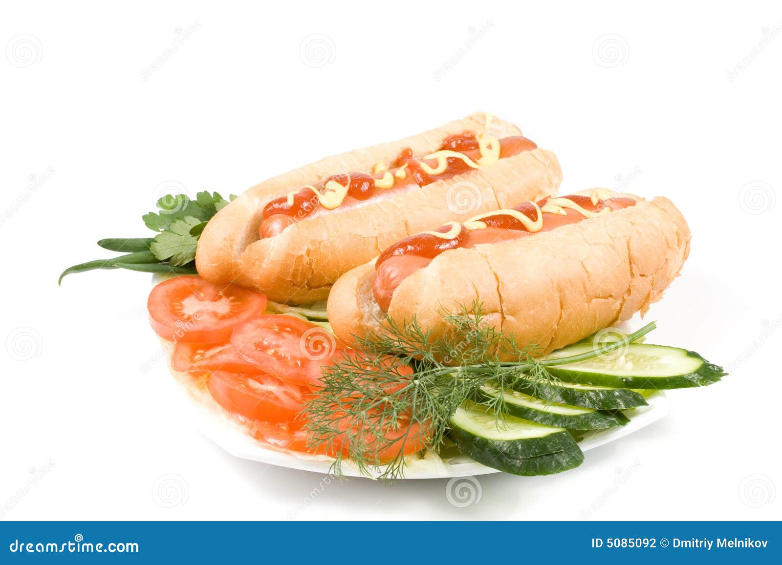 Hot dogs with vegetables stock photo. Image of dining 5085092