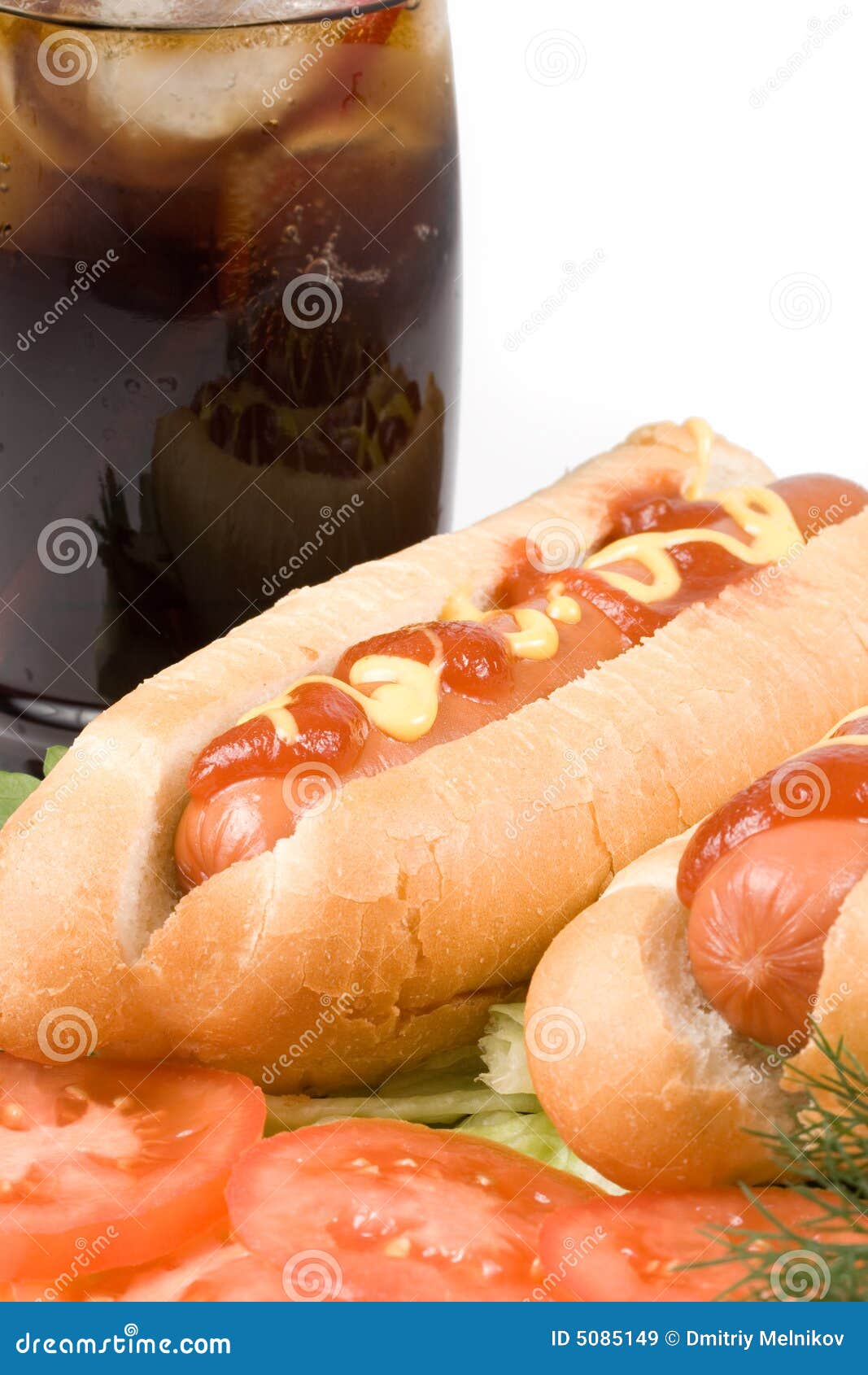 Hot dogs with vegetables stock image. Image of drink, cola 5085149