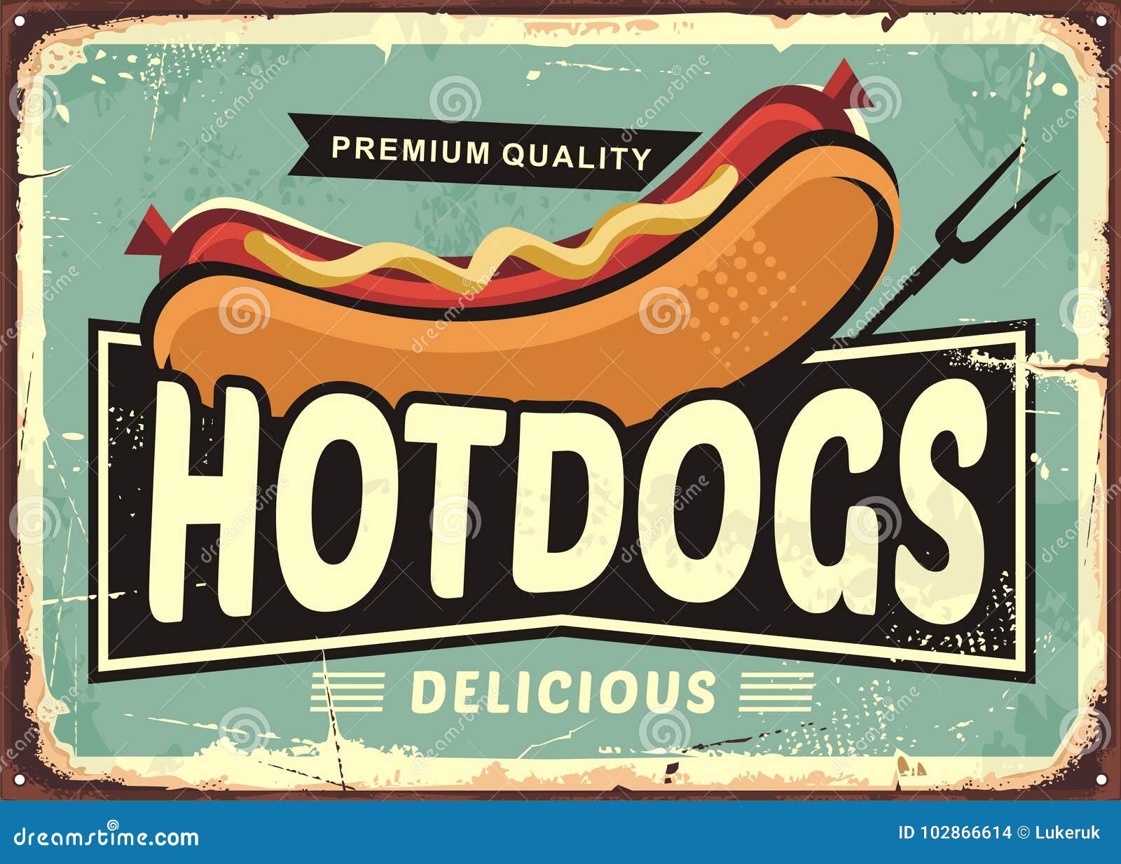 hot dogs vintage tin sign idea