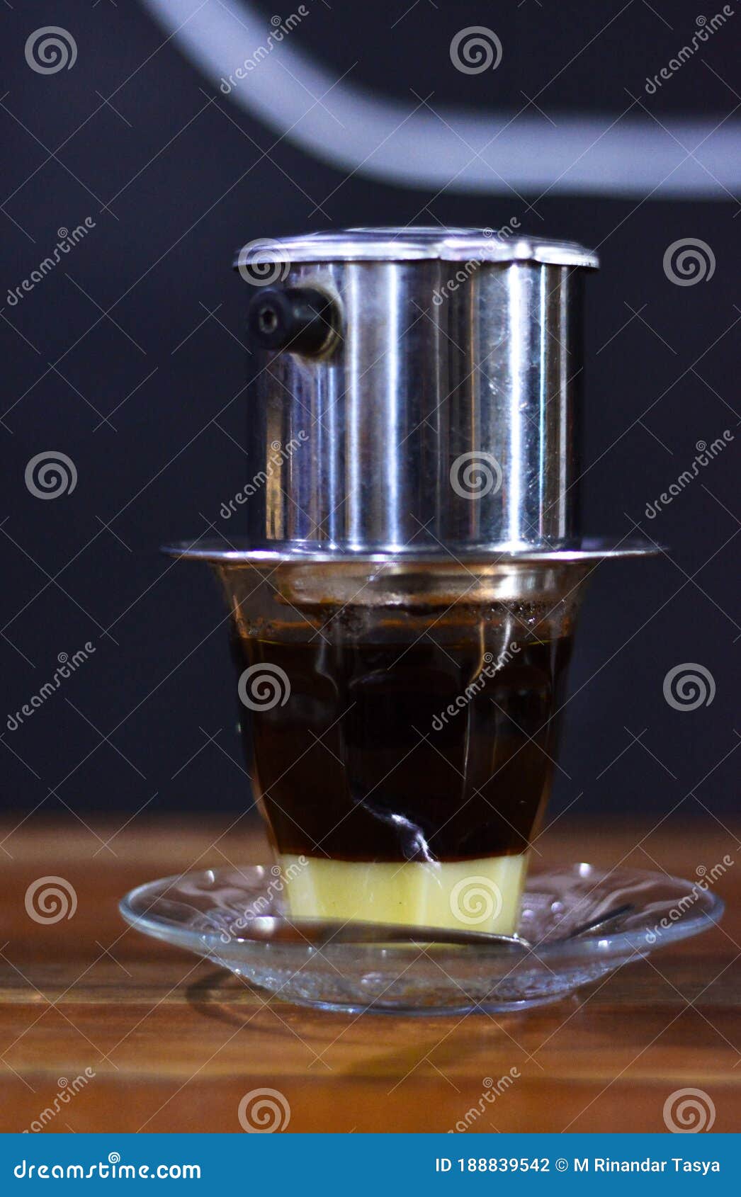 Hot Drip Coffee with the Vietnam Drip Method Stock Photo Image of
