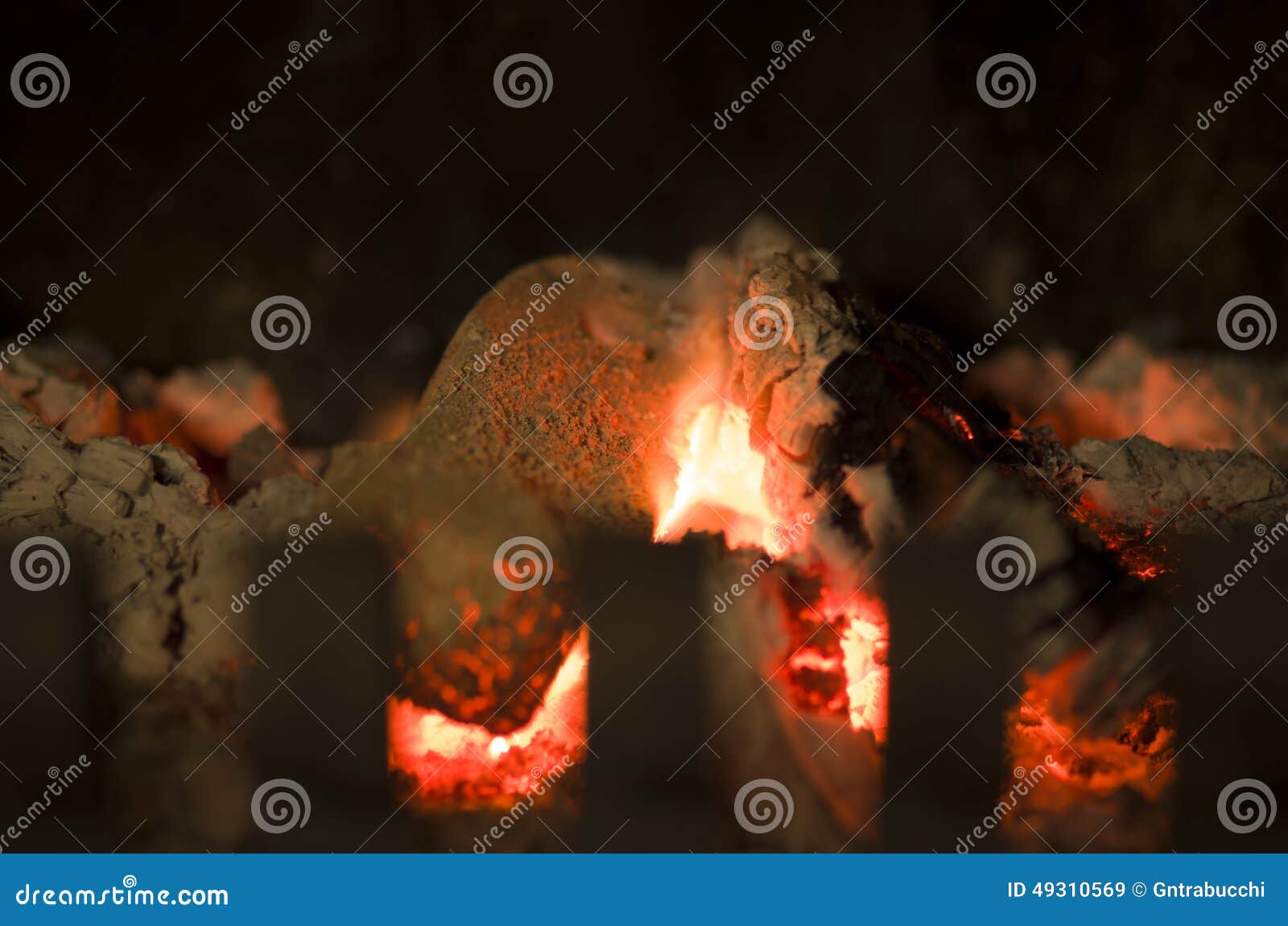 Hot Embers in a Fireplace Brazier Stock Image Image of fireplace