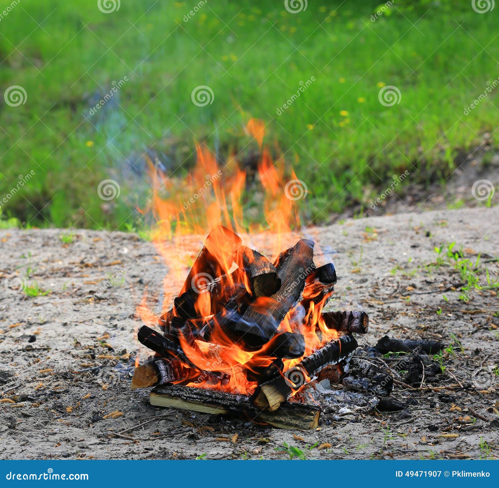 Hot flame of campfire stock image. Image of coal, glow - 49471907