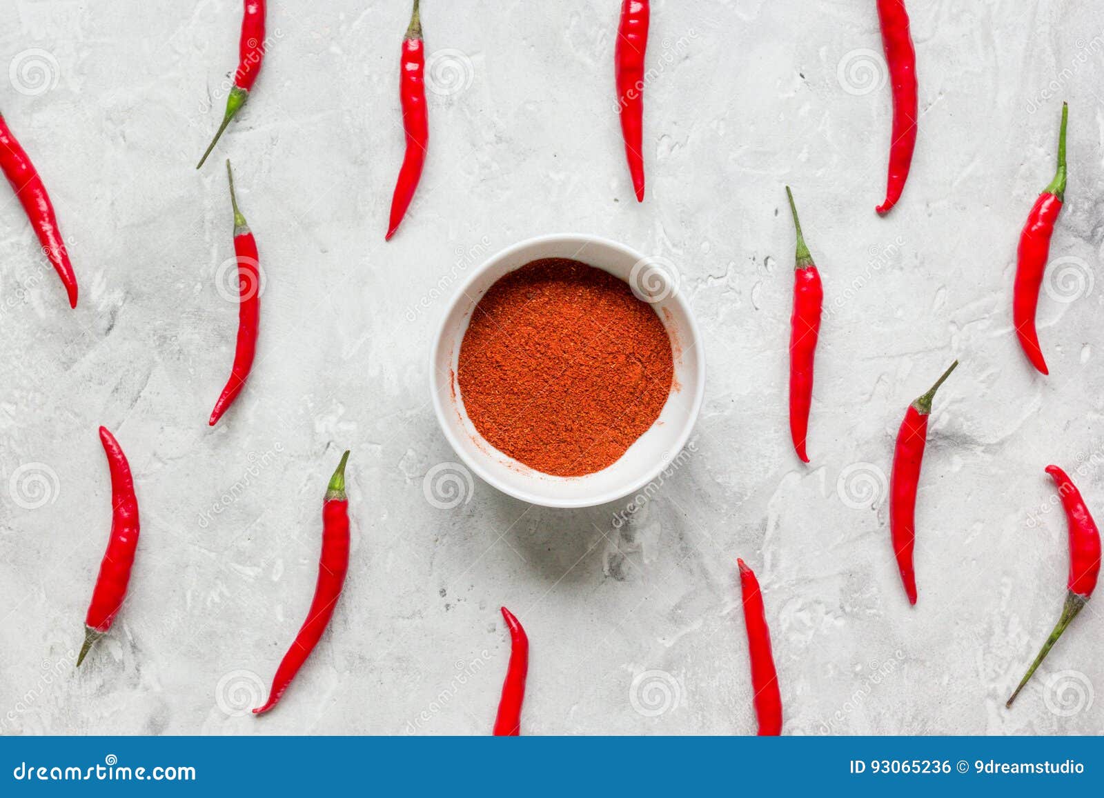 Hot Food with Red Chili Pepper Stone Table Background Top View Pattern Stock Photo Image of