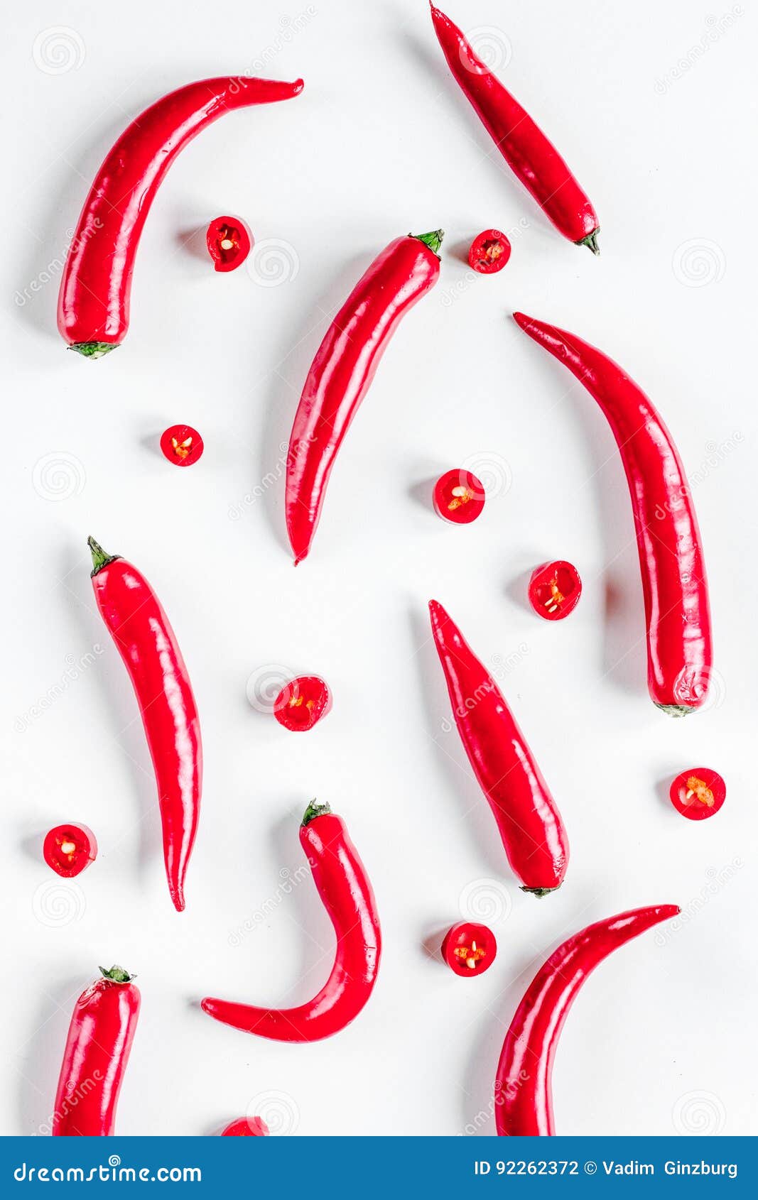 Hot Food with Red Chili on White Table Background Top View Pattern Stock Photo Image of fresh