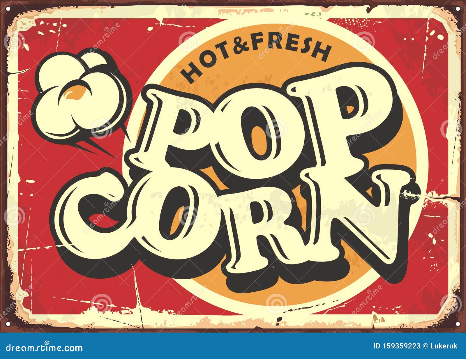 Tasty Popcorn Served Here Signage Colour Sign Printed Heavy Duty 4049