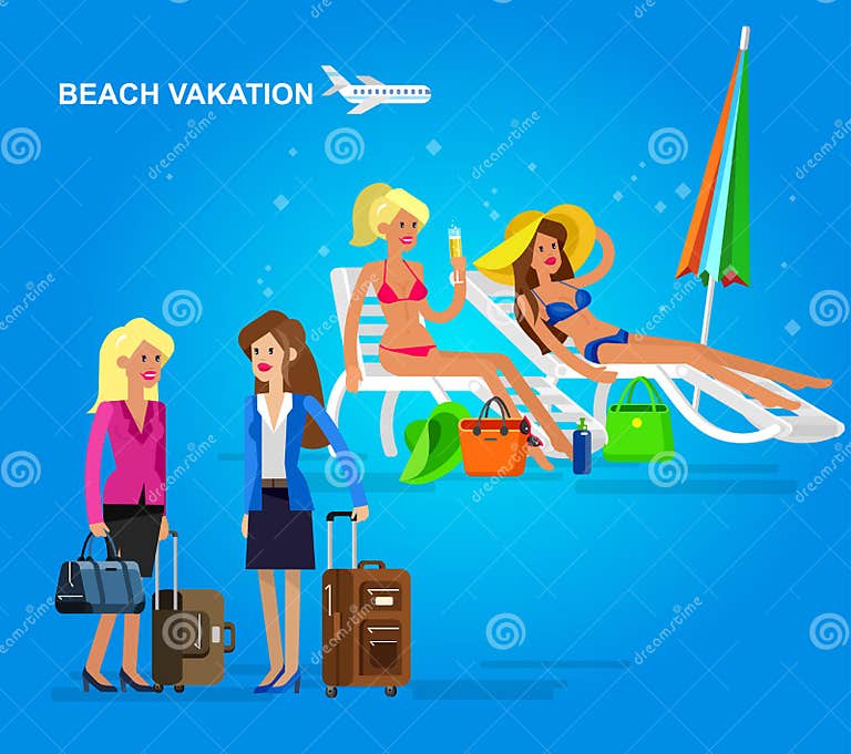 Hot Girl On A Beach Vector Illustration Stock Vector Illustration Of Girl Figure 72141614