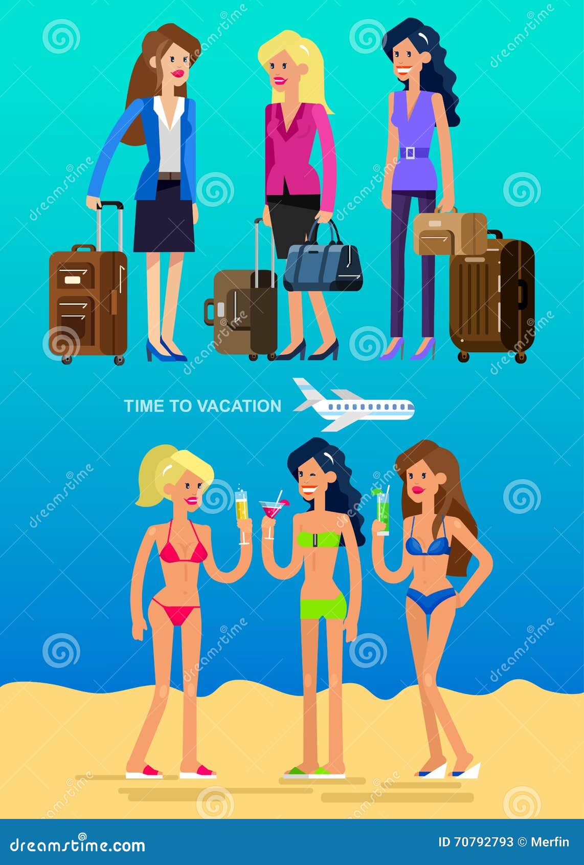 Hot Girl On A Beach Vector Illustration Stock Vector Illustration Of Sunglasses Rest 70792793