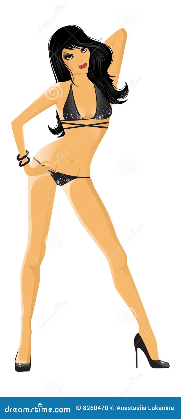 Hot Girl In Bikini Stock Vector Illustration Of Characters