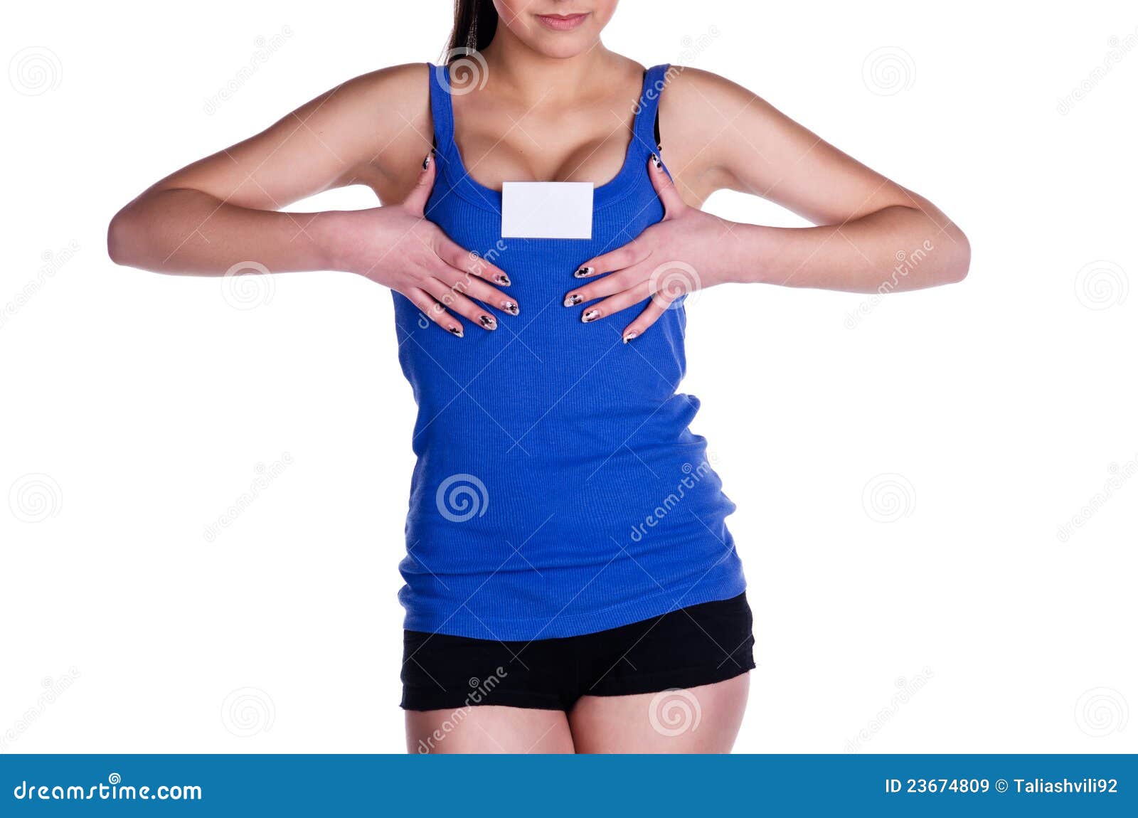 Hot Girl Holds Her Breast Stock Image Image Of Beautiful 23674809