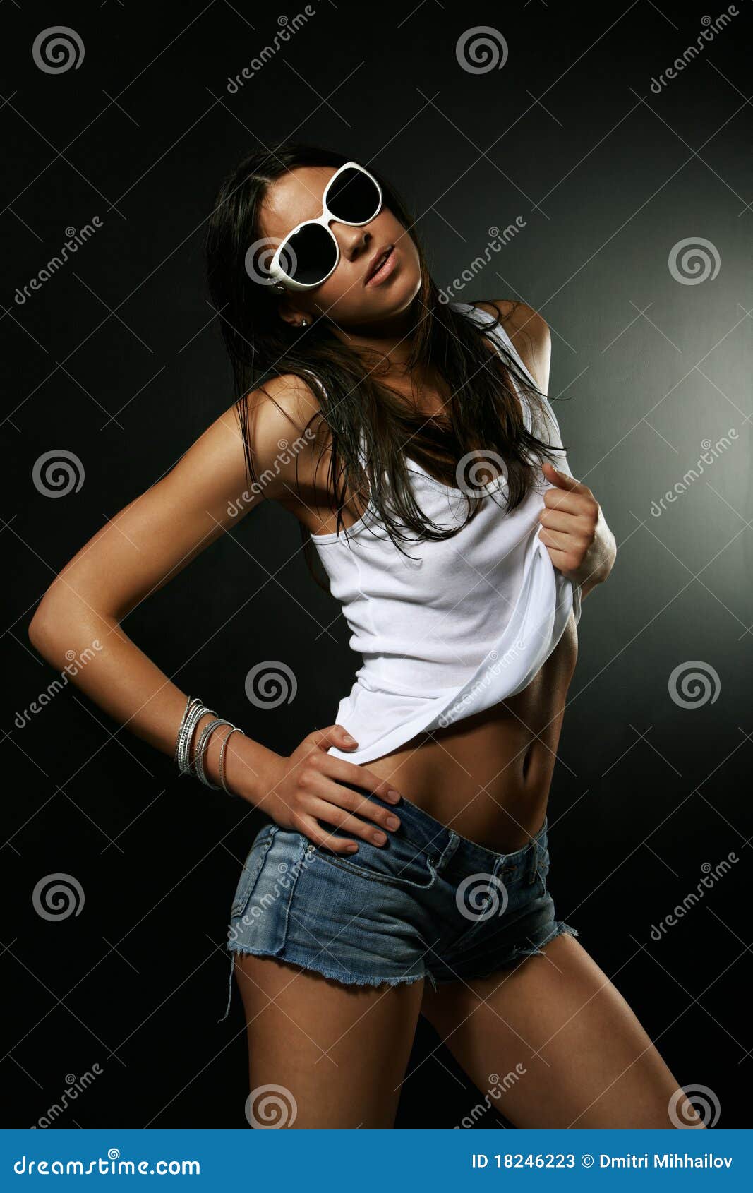 Hot girl in sunglasses stock image. Image of modern, fashion 18246223