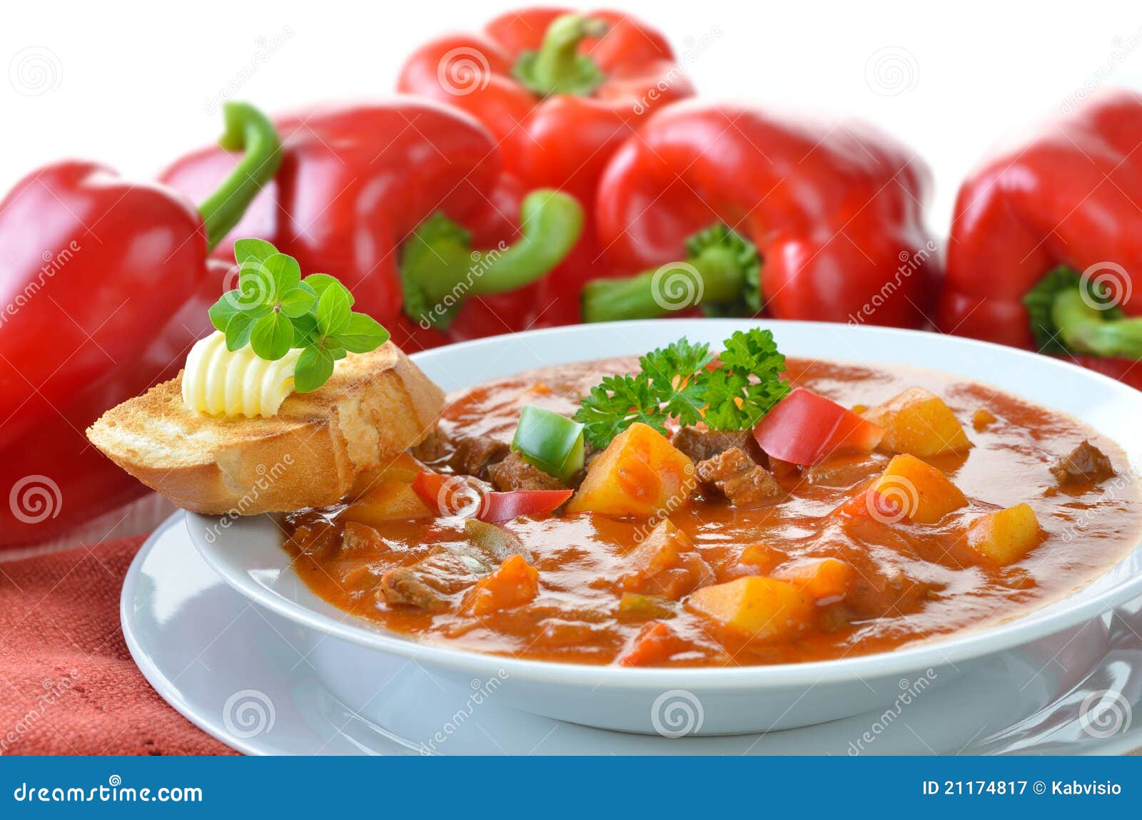 Hot goulash soup stock image. Image of meat, cream, butter 21174817
