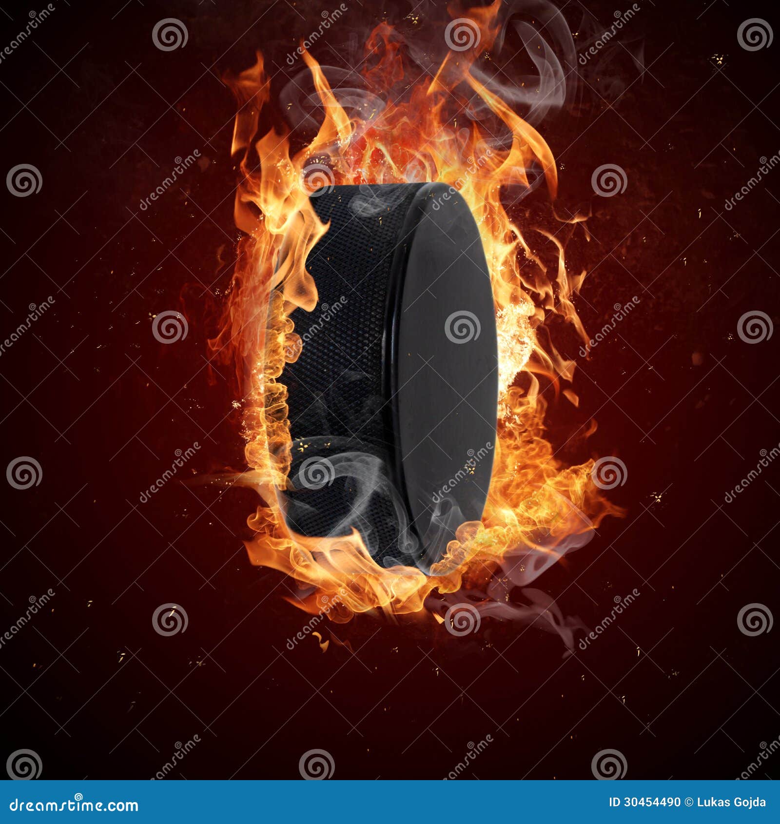 Hot hockey puck stock photo. Image of black, hockey, fire 30454490