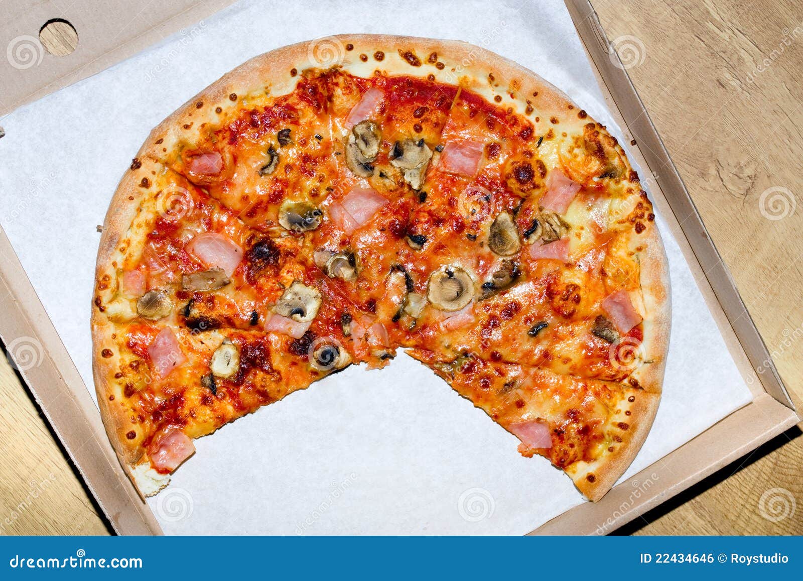 Hot Italian Pizza in Cardboard Box Stock Photo Image of eating, olive