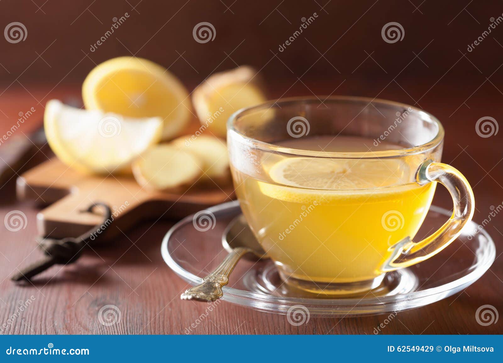 Hot Lemon Ginger Tea in Glass Cup Stock Image Image of root, calming