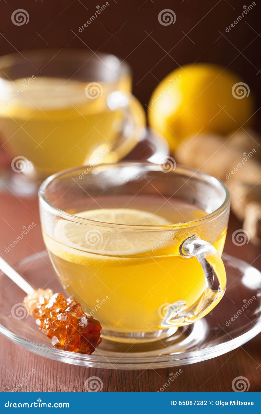 Hot Lemon Ginger Tea in Glass Cup Stock Photo Image of rustic, ginger