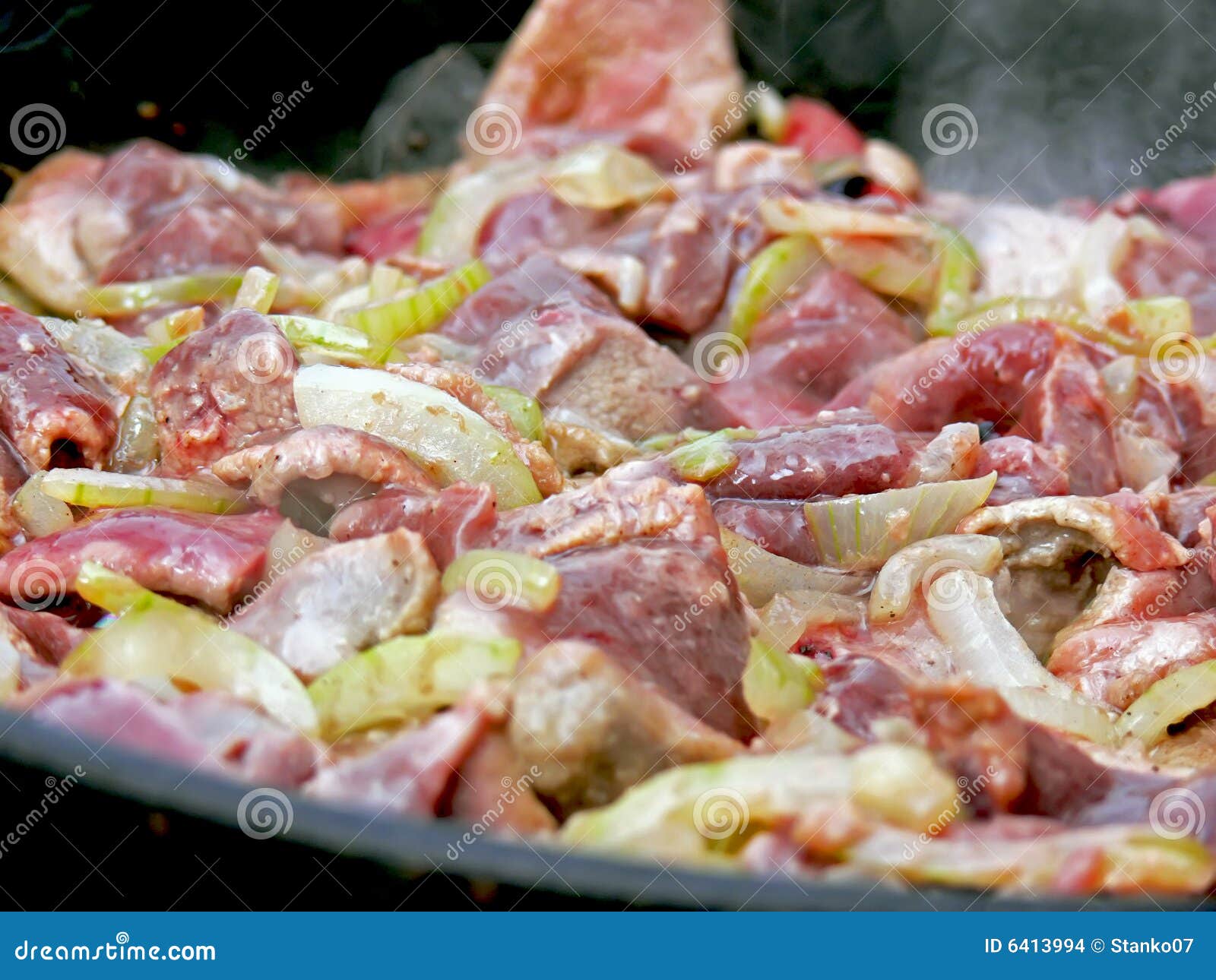 Hot liver with onion stock photo. Image of braised, close 6413994