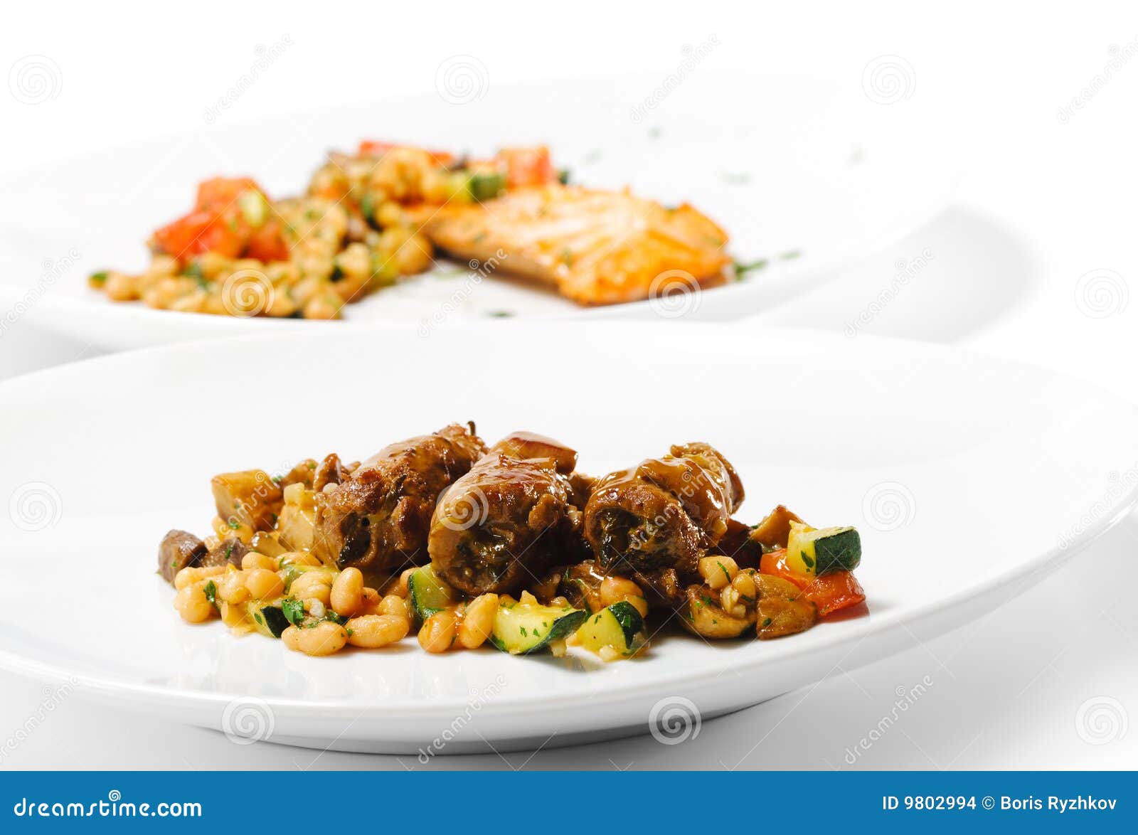 Hot Meat Dish Beef Roll on Vegetable Stock Photo Image of meat