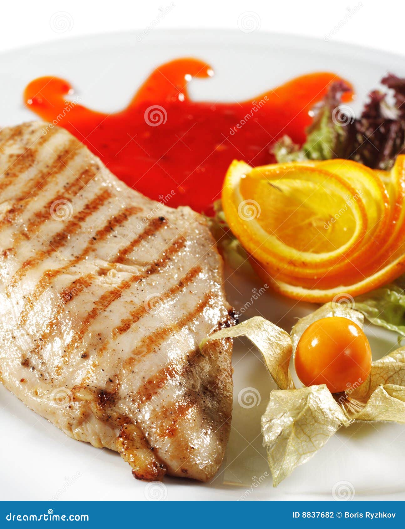 Hot Meat Dishes Grilled Chicken Steak Stock Photo Image of fresh