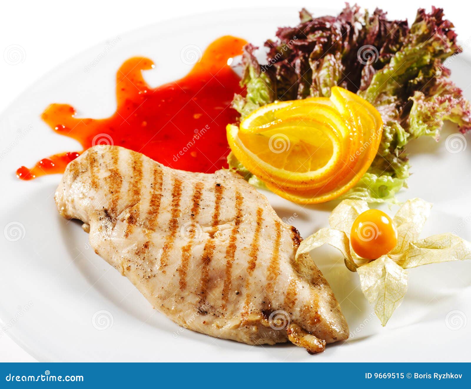 Hot Meat Dishes Grilled Chicken Steak Stock Image Image of lunch