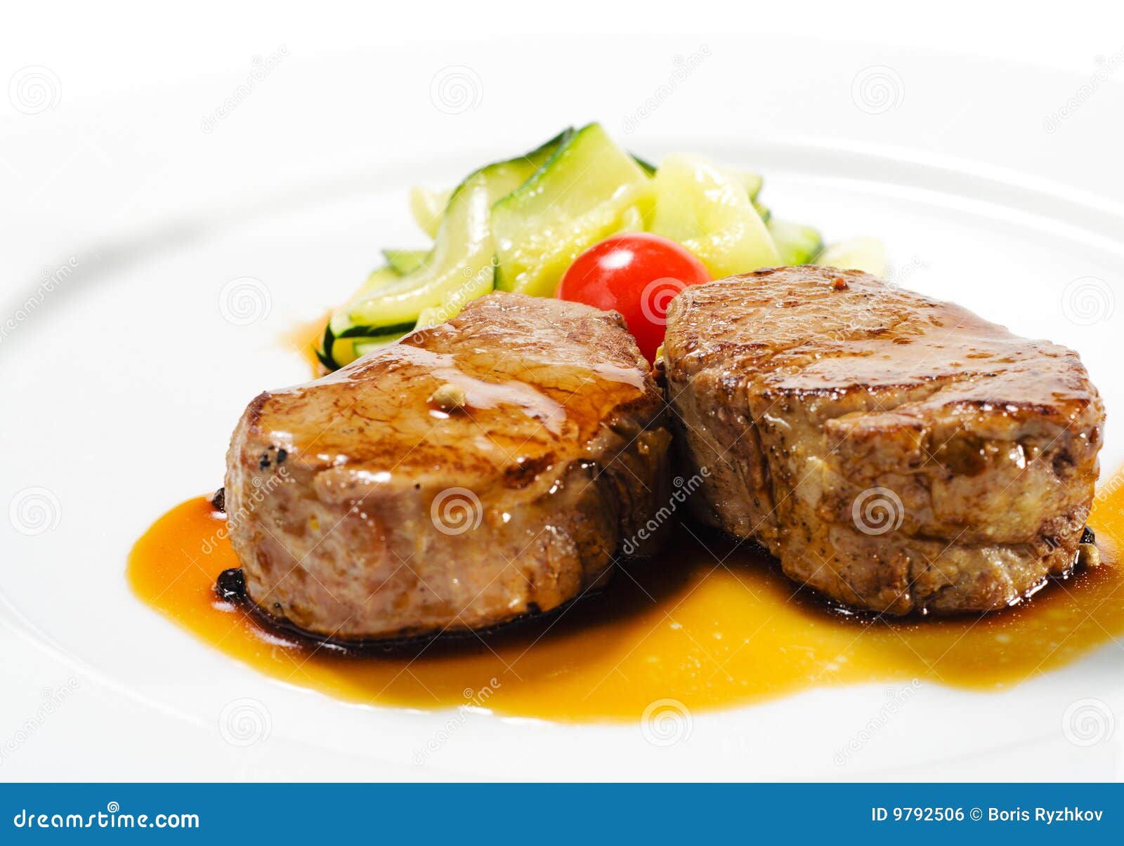 Hot Meat Dishes Veal Medallions Stock Photo Image of bowl, plate