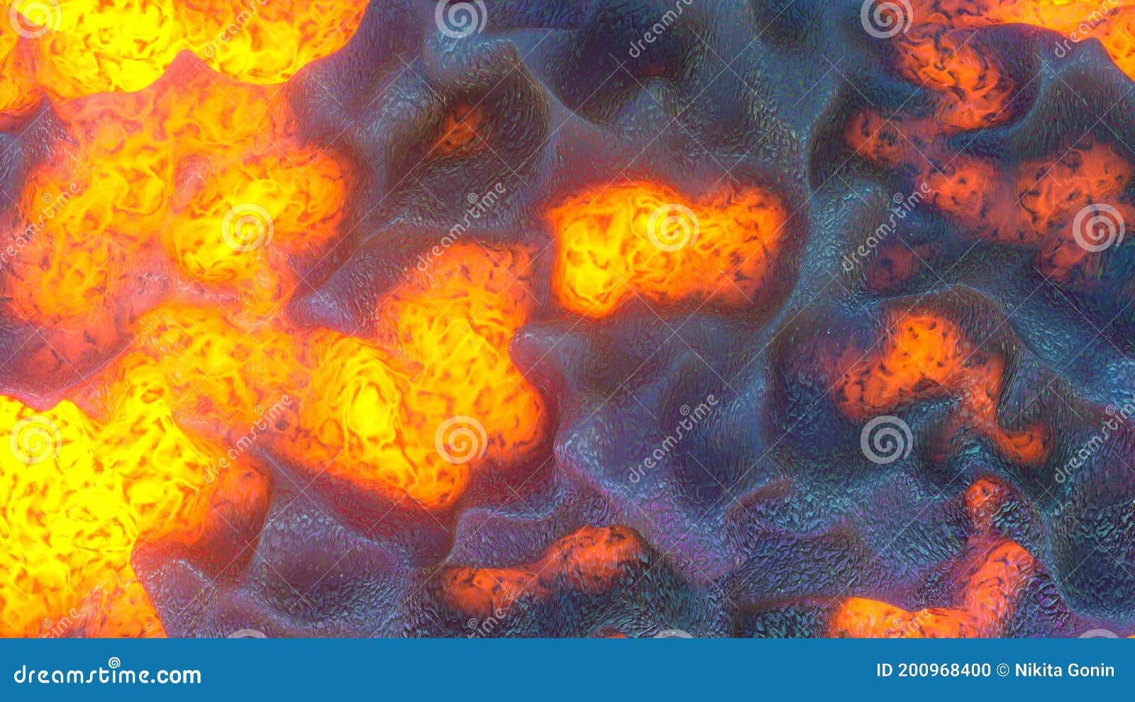 Hot Molten Lava 3D Render Illustration Stock Illustration