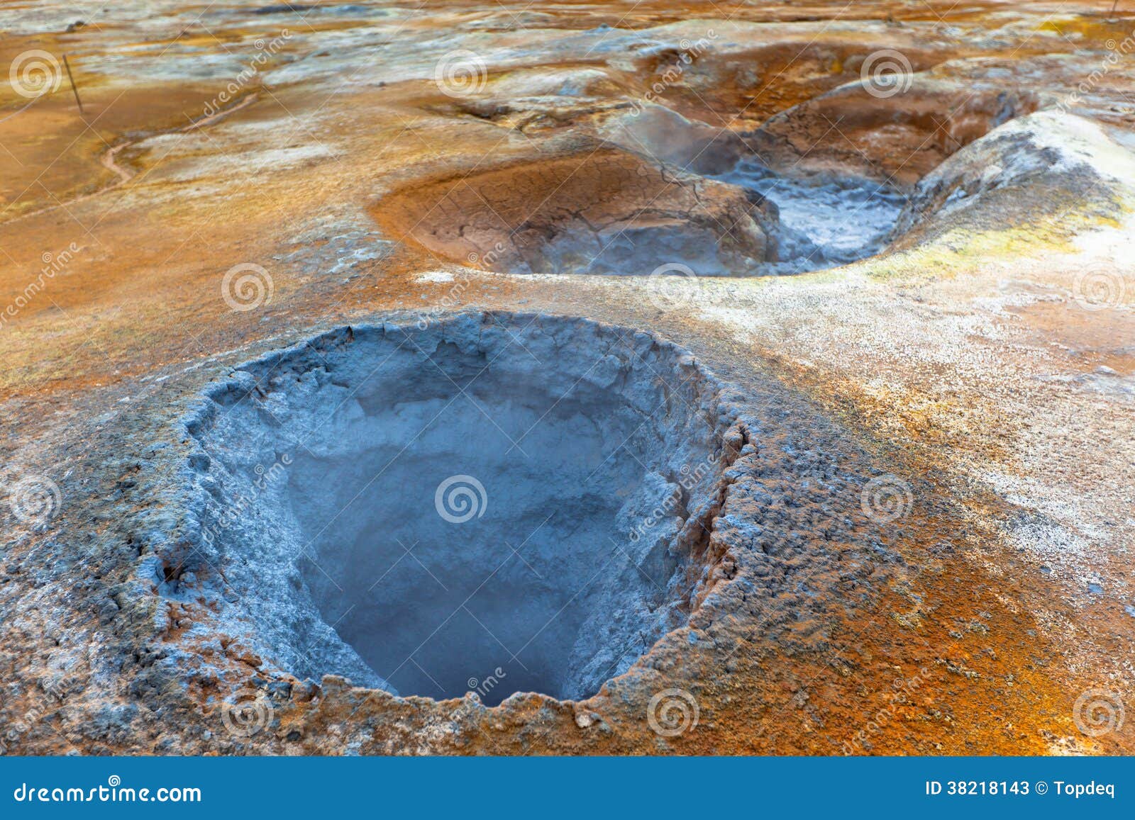Hot Mud Pots in the Geothermal Area Hverir, Iceland Stock Image Image